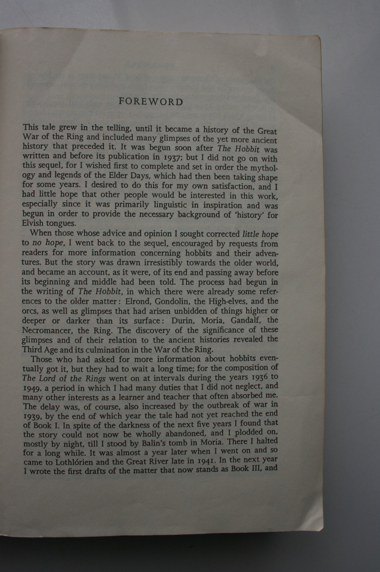 The Lord of the Rings. FIRST EDITION, first printing 1968. By J. R. R. Tolkien.