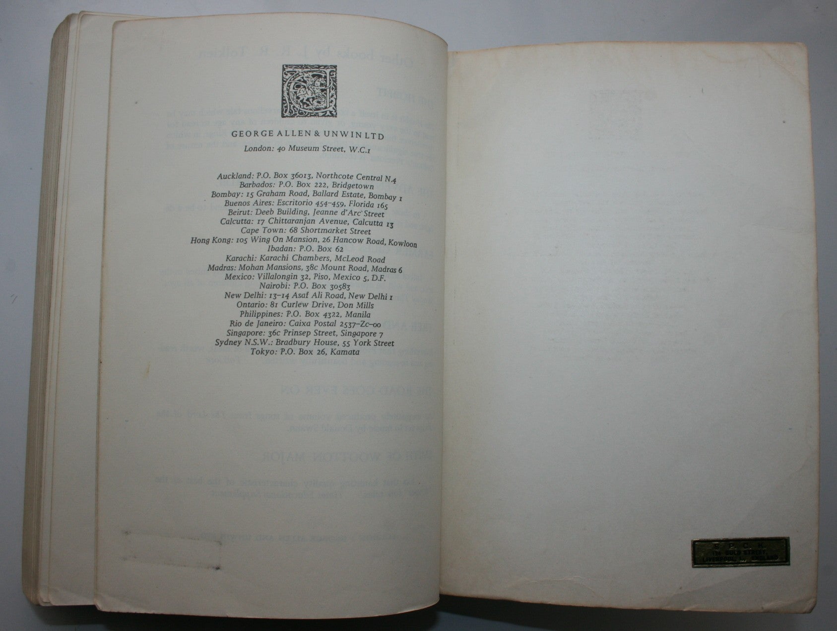 The Lord of the Rings. FIRST EDITION, first printing 1968. By J. R. R. Tolkien.