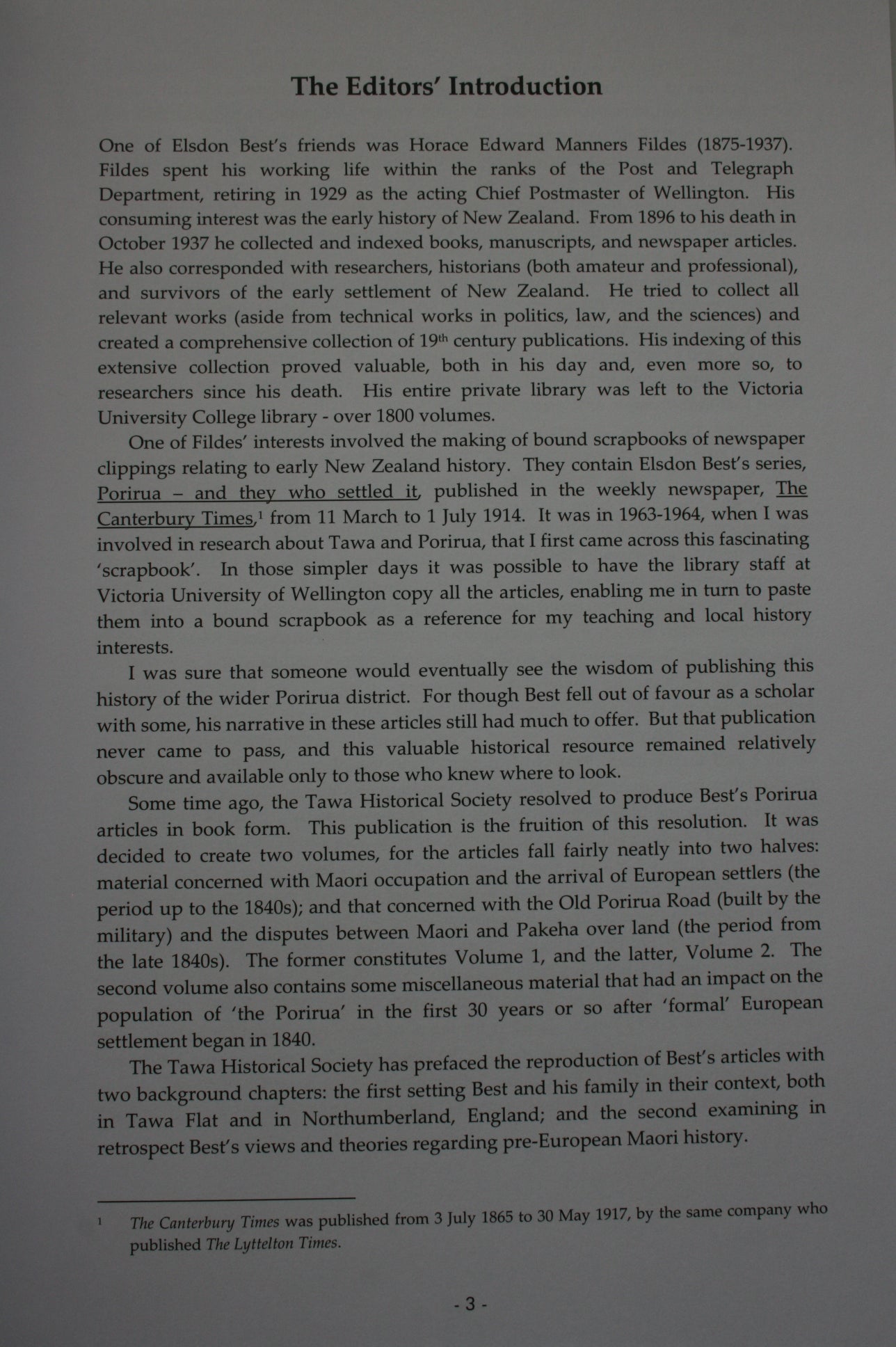 Best of Tawa : Porirua, and they who settled it : first published in the Canterbury times, 11 March 1914 to 1 July 1914 by Elsdon Best