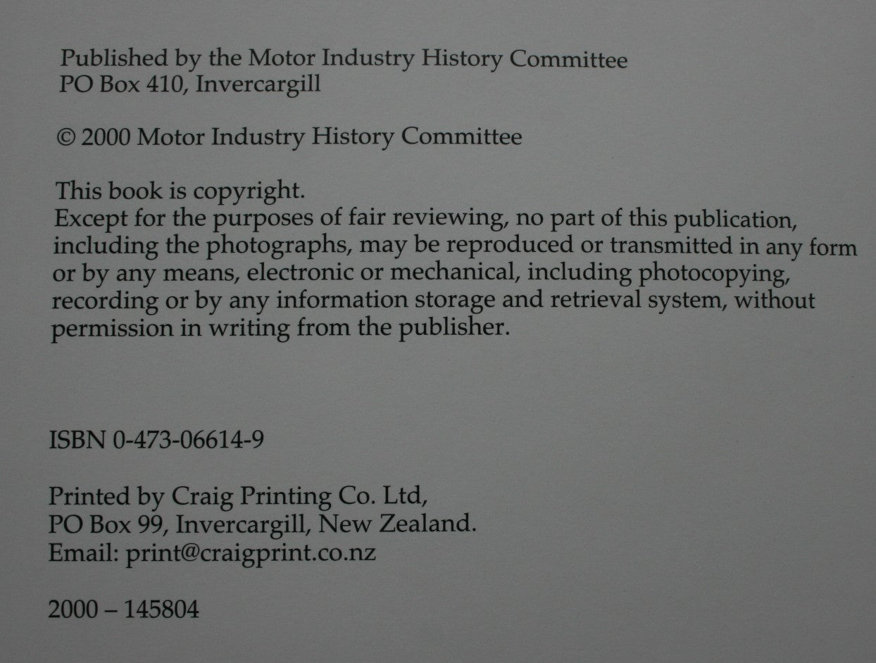 The Southern Motor Industry: The History of the Motor Industry in Invercargill and Surrounding Districts By Jack Johnstone.