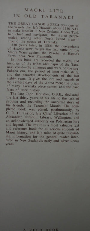 Maori Life in Old Taranaki by John Houston. 1965, First Edition. VERY SCARCE.