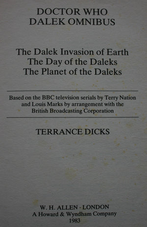 Doctor Who Dalek Omnibus By Terrance Dicks.