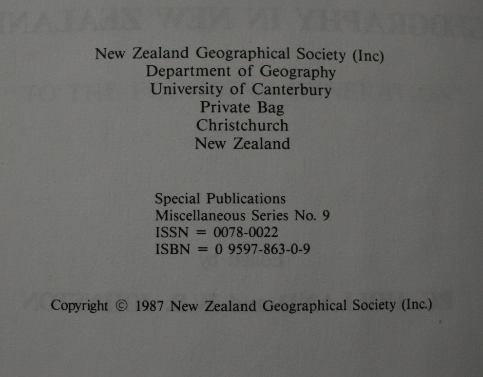 Southern Approaches : Geography in New Zealand edited by P. G. Holland and W. B. Johnston.