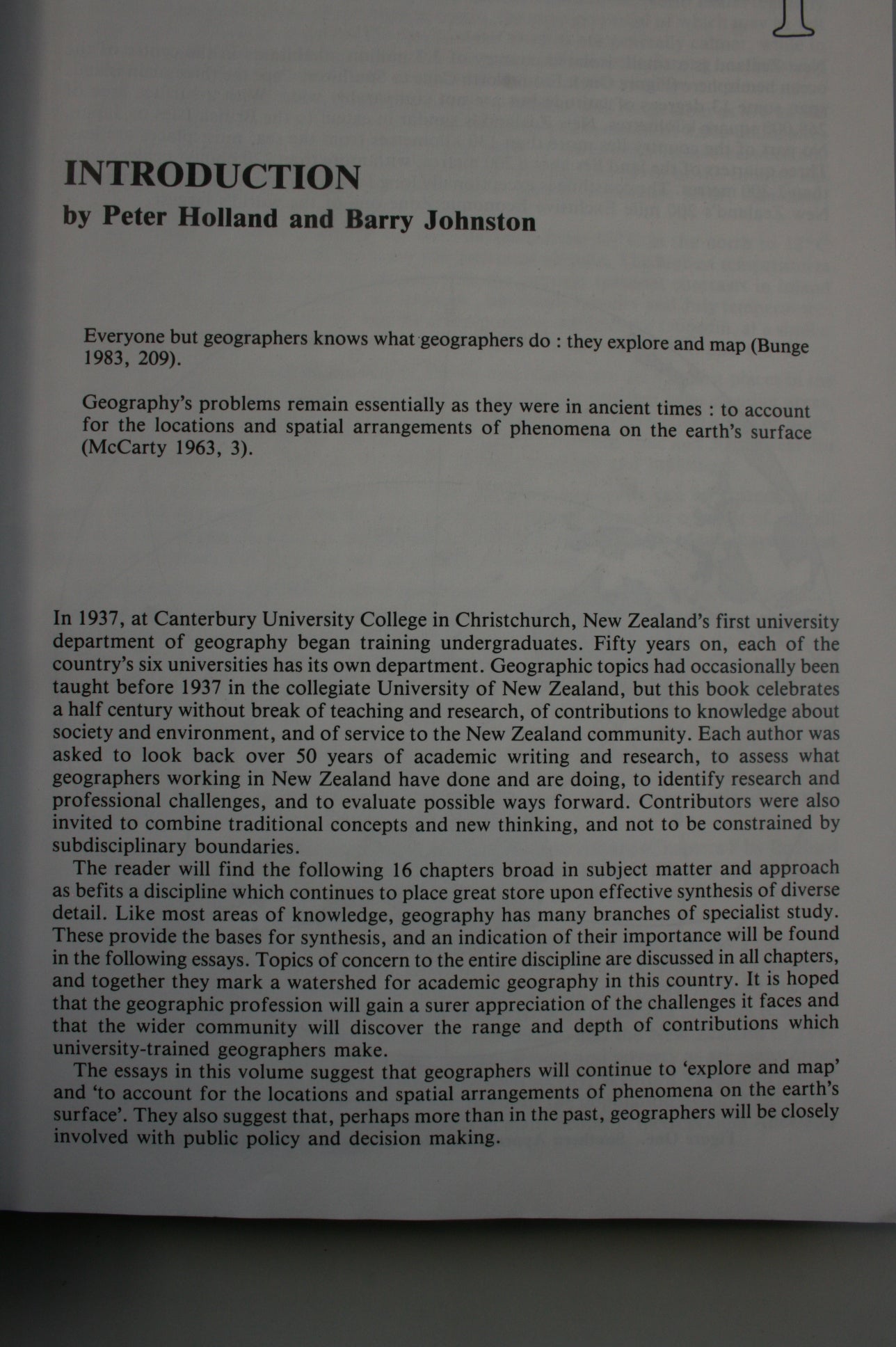 Southern Approaches : Geography in New Zealand edited by P. G. Holland and W. B. Johnston.
