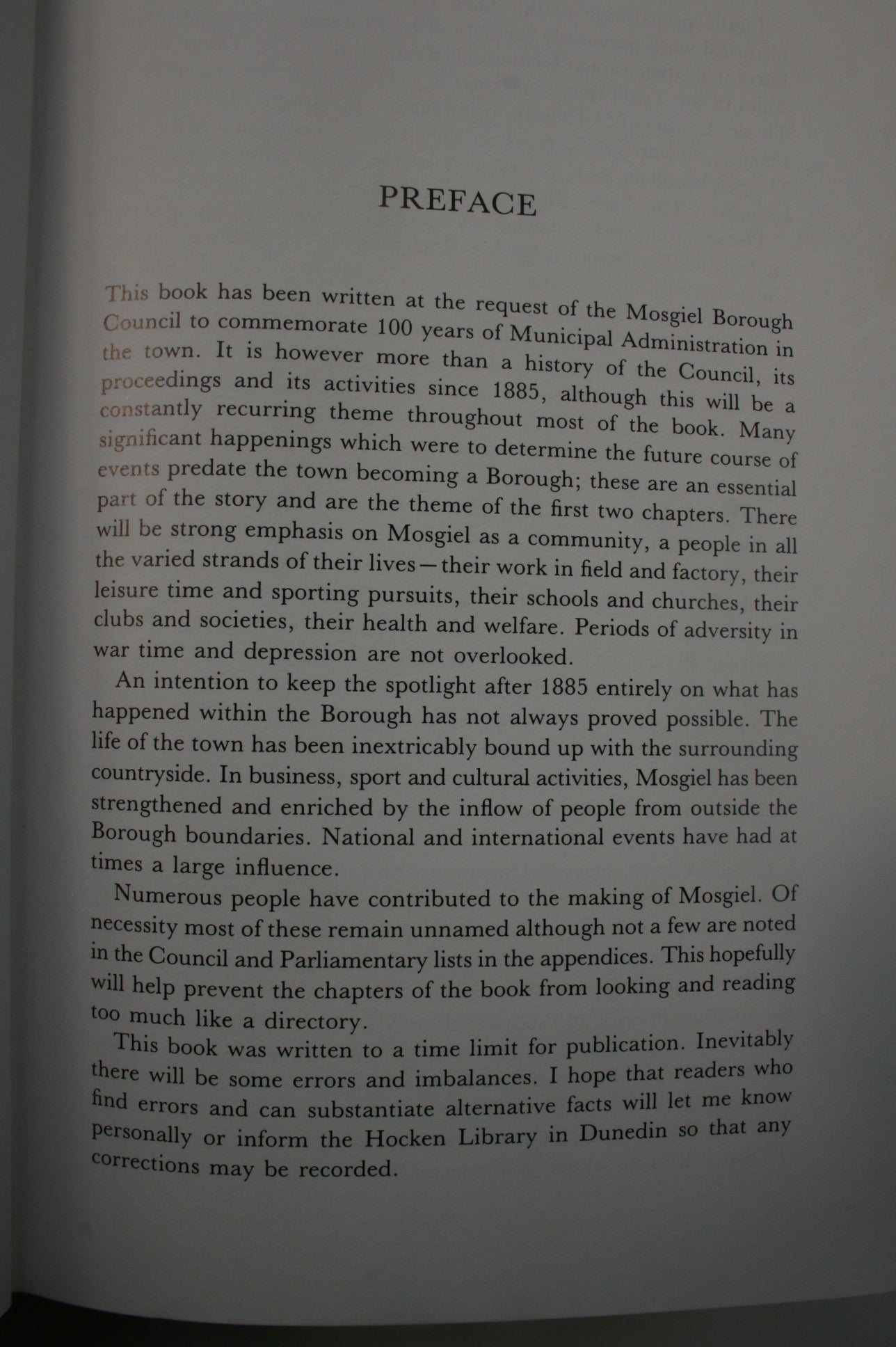 Pulse of the Plain : A History of Mosgiel By W R Kirk. SIGNED BY AUTHOR.