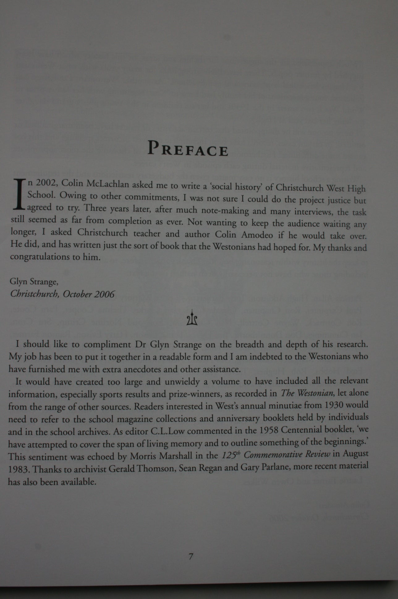 West! 1858-1966 A Social history of Christchurch West High School and its predecessors by Colin Amodeo. RARE.