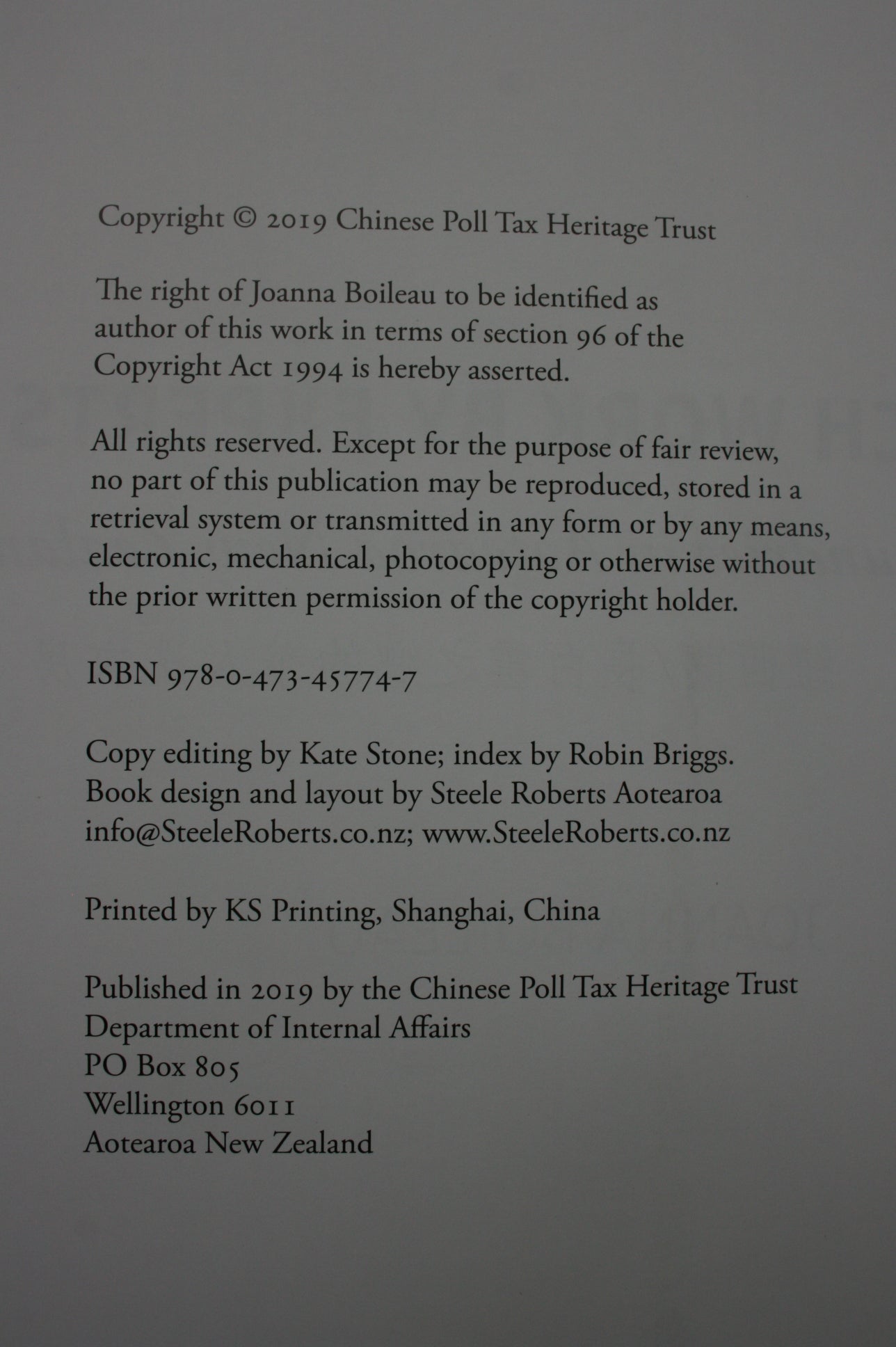 Starch Work Done by Experts: Chinese Laundries in Aotearoa New Zealand by Joanna Boileau. VERY SCARCE.