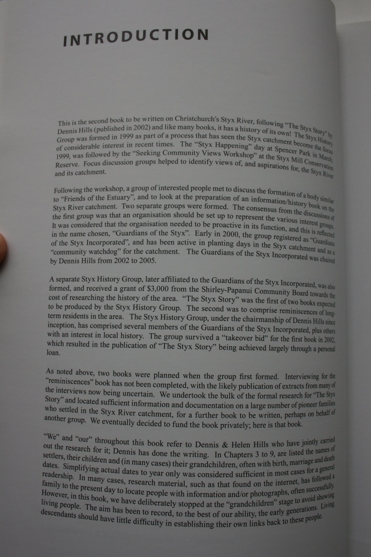 Settling Near The Styx River. SIGNED BY BOTH AUTHORS Dennis and Helen Hills.