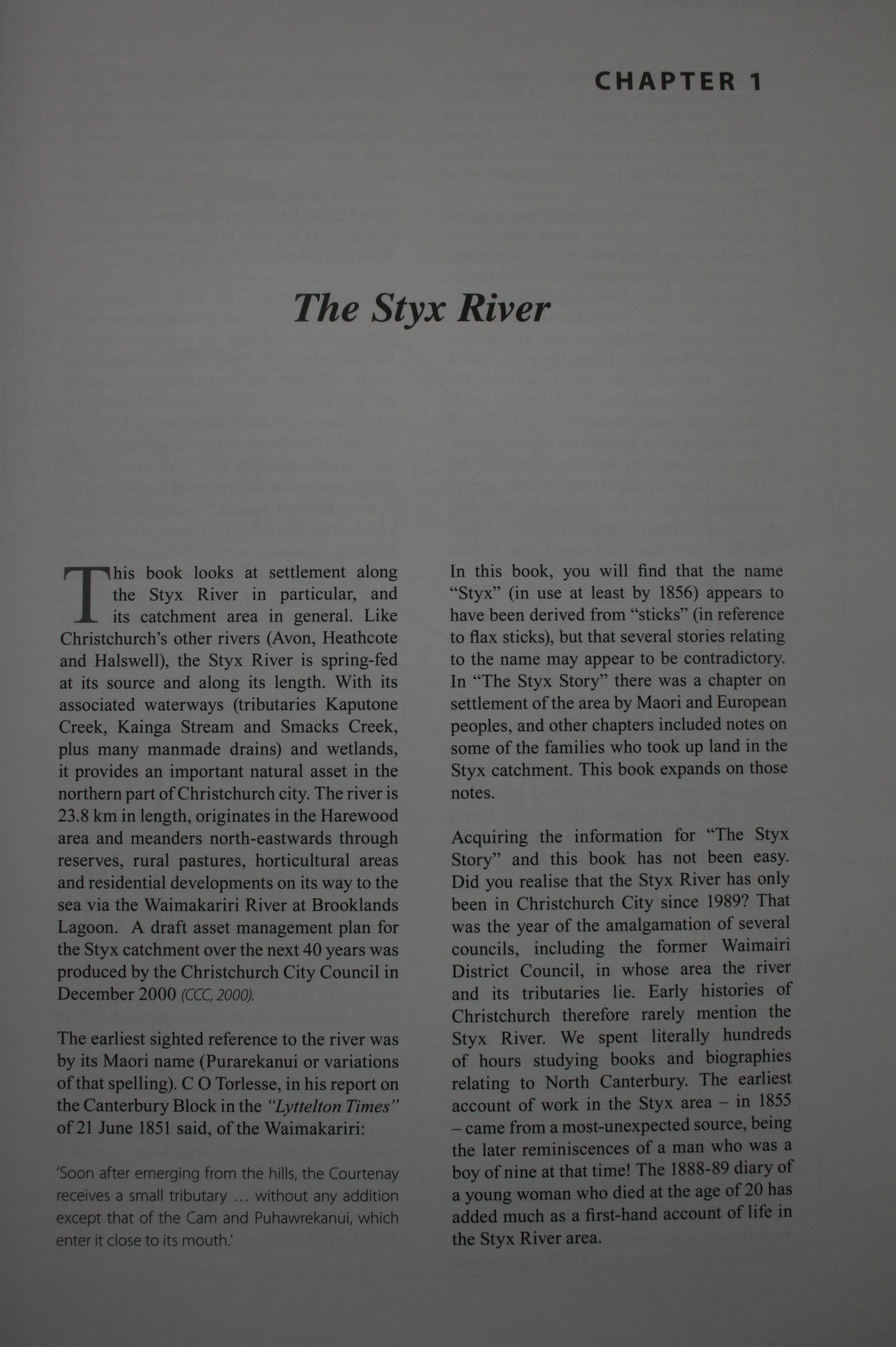 Settling Near The Styx River. SIGNED BY BOTH AUTHORS Dennis and Helen Hills.