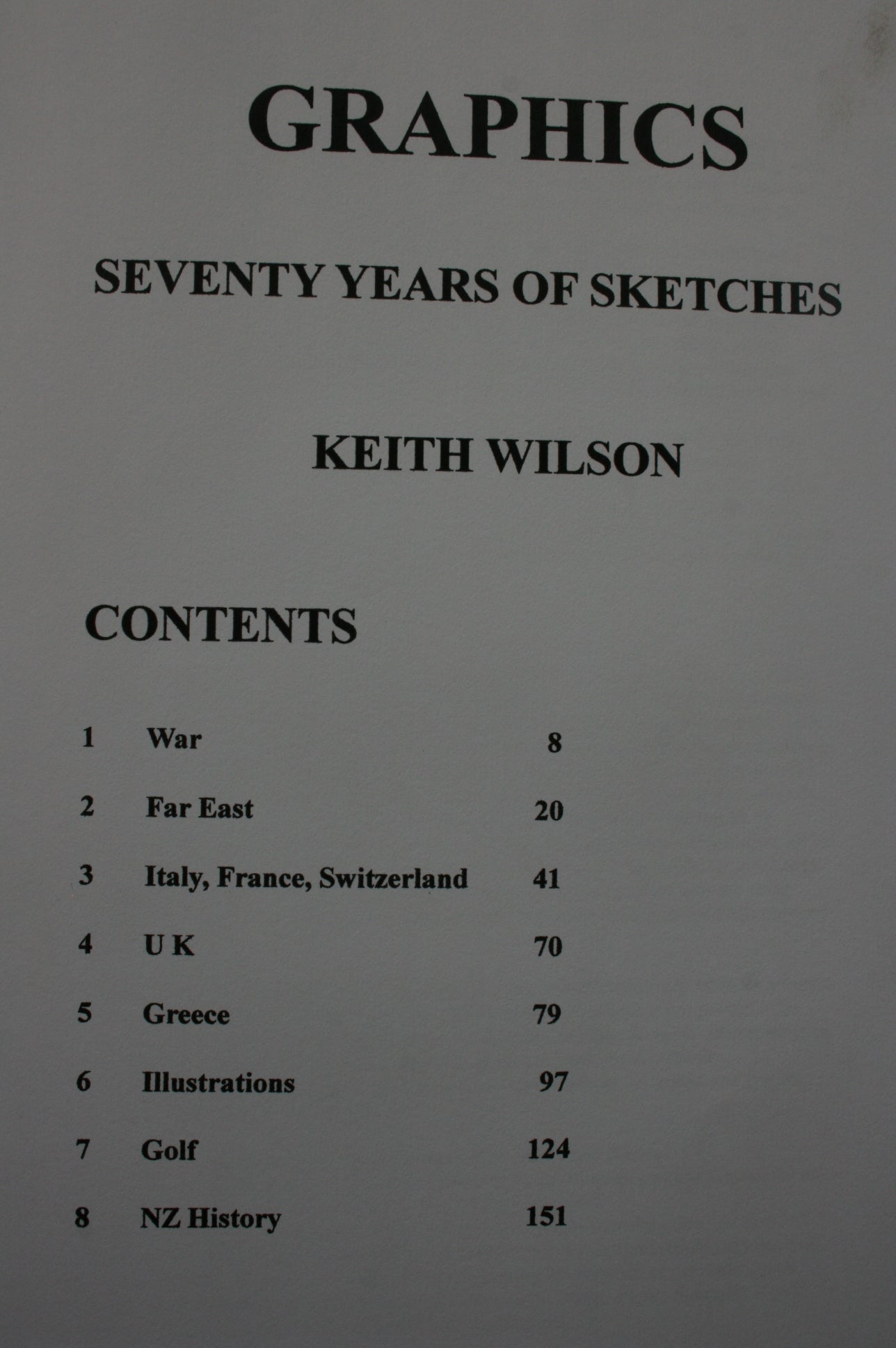 Graphics Seventy Years Of Sketches By Keith Wilson. SIGNED BY AUTHOR/ARTIST.