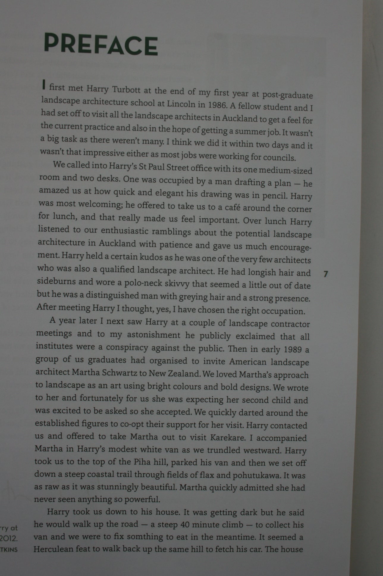 Harry Turbott New Zealand's First Landscape Architect By Garth Falconer. SIGNED