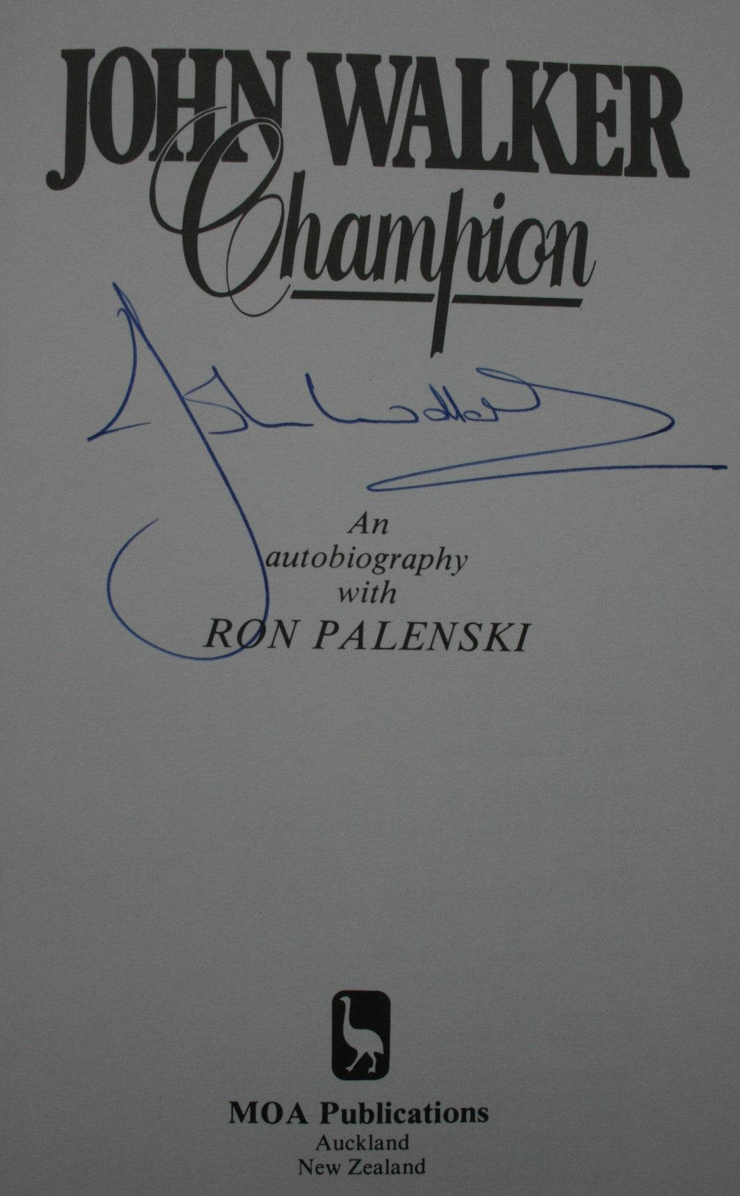 John Walker, Champion An autobiography. SIGNED BY JOHN WALKER.