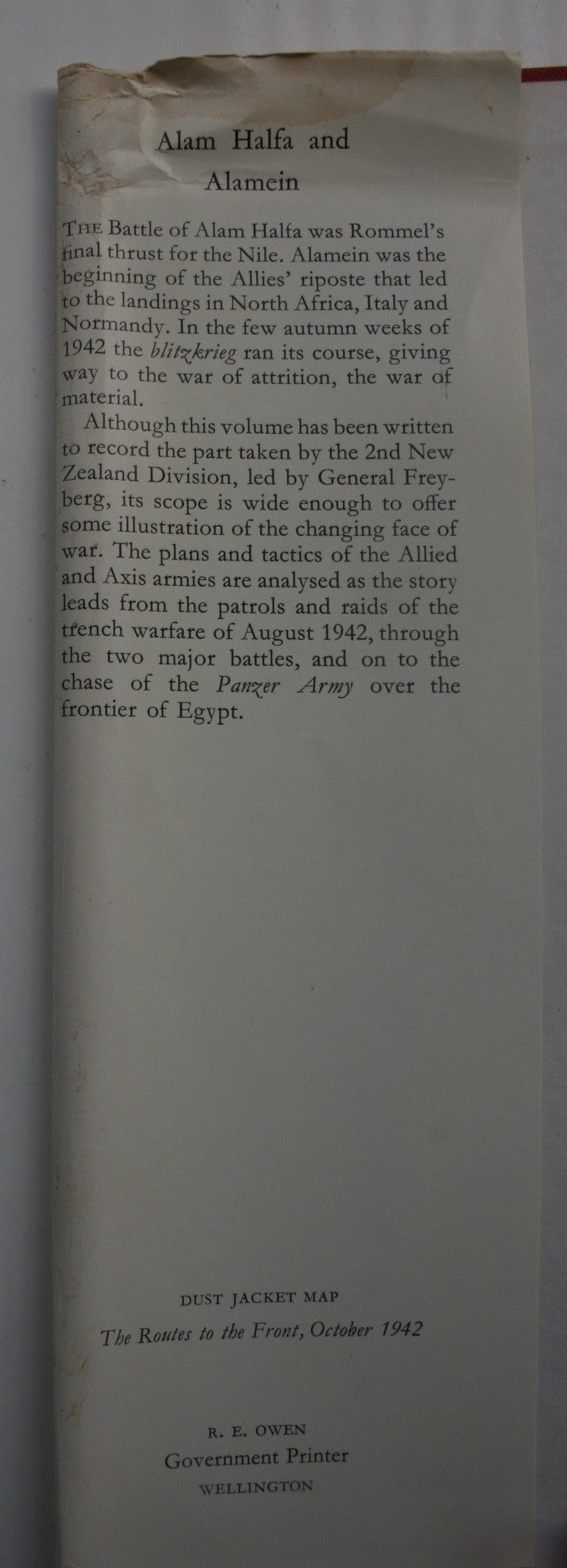 Alam Halfa and Alamein Official History of New Zealand in the Second World War 1939-45