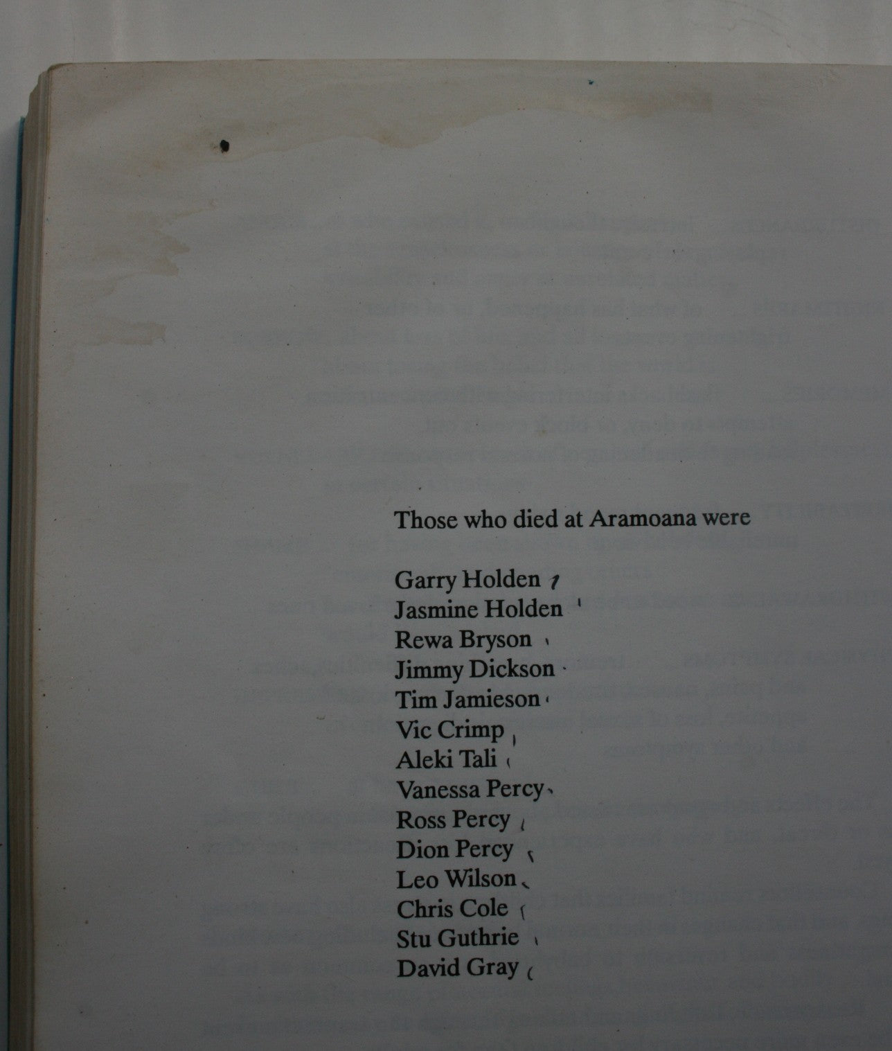 Tragedy At Aramoana. By Paul Bensemann. Publisher: Cape Catley, Whatamongo Bay, 1991. RARE.