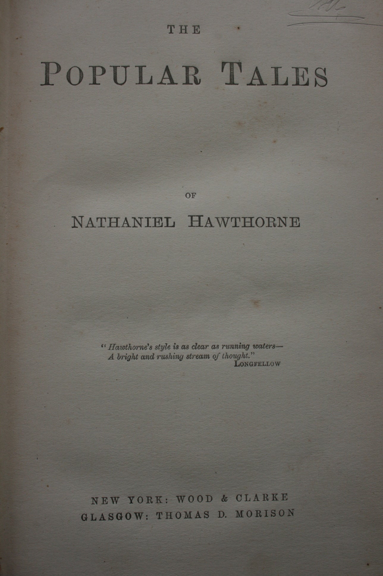 The Popular Tales Of Nathaniel Hawthorne 1895
