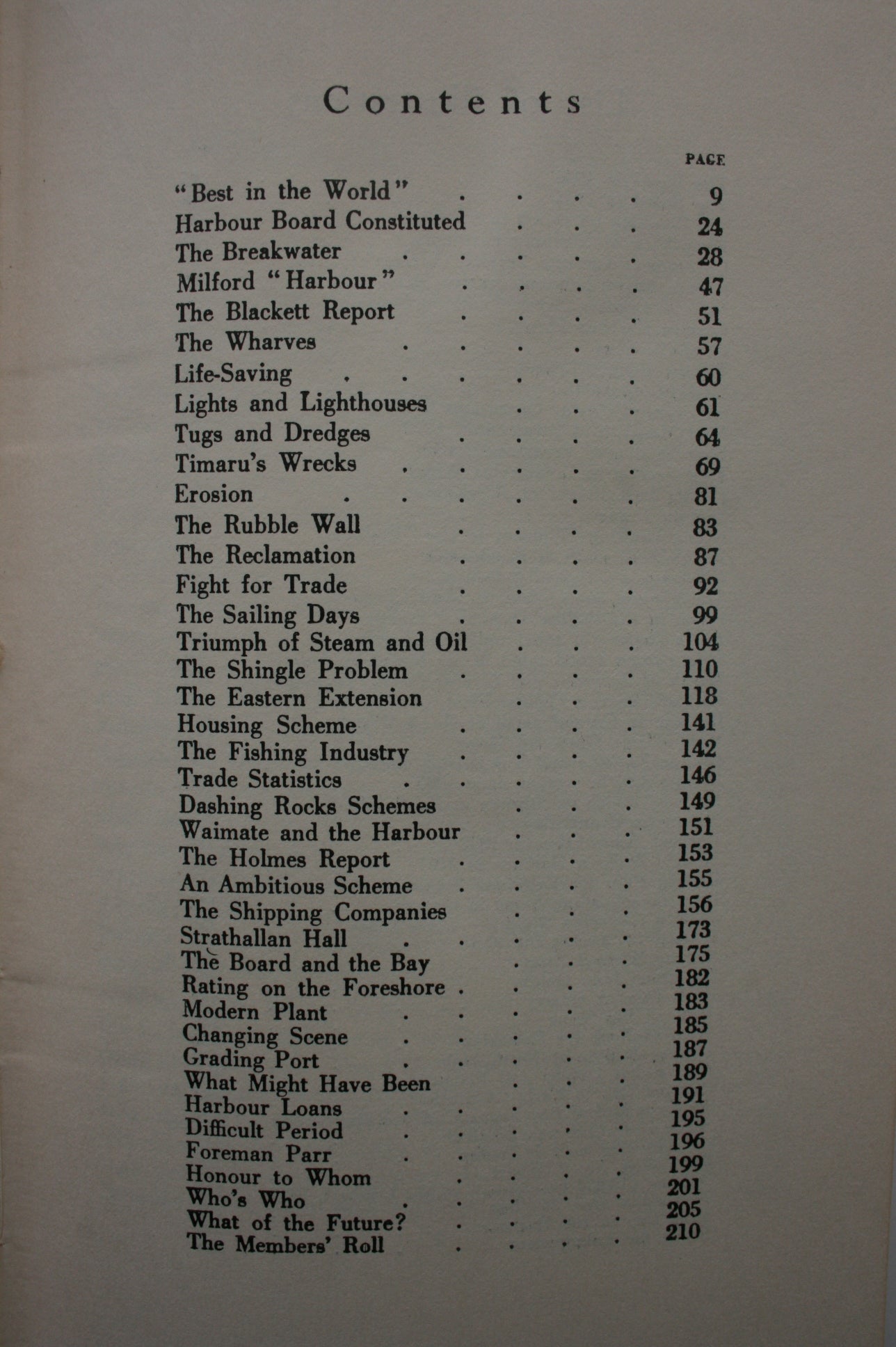 The Port of Timaru 1852-1955. By Charles E Hassall. 1955. First Edition.