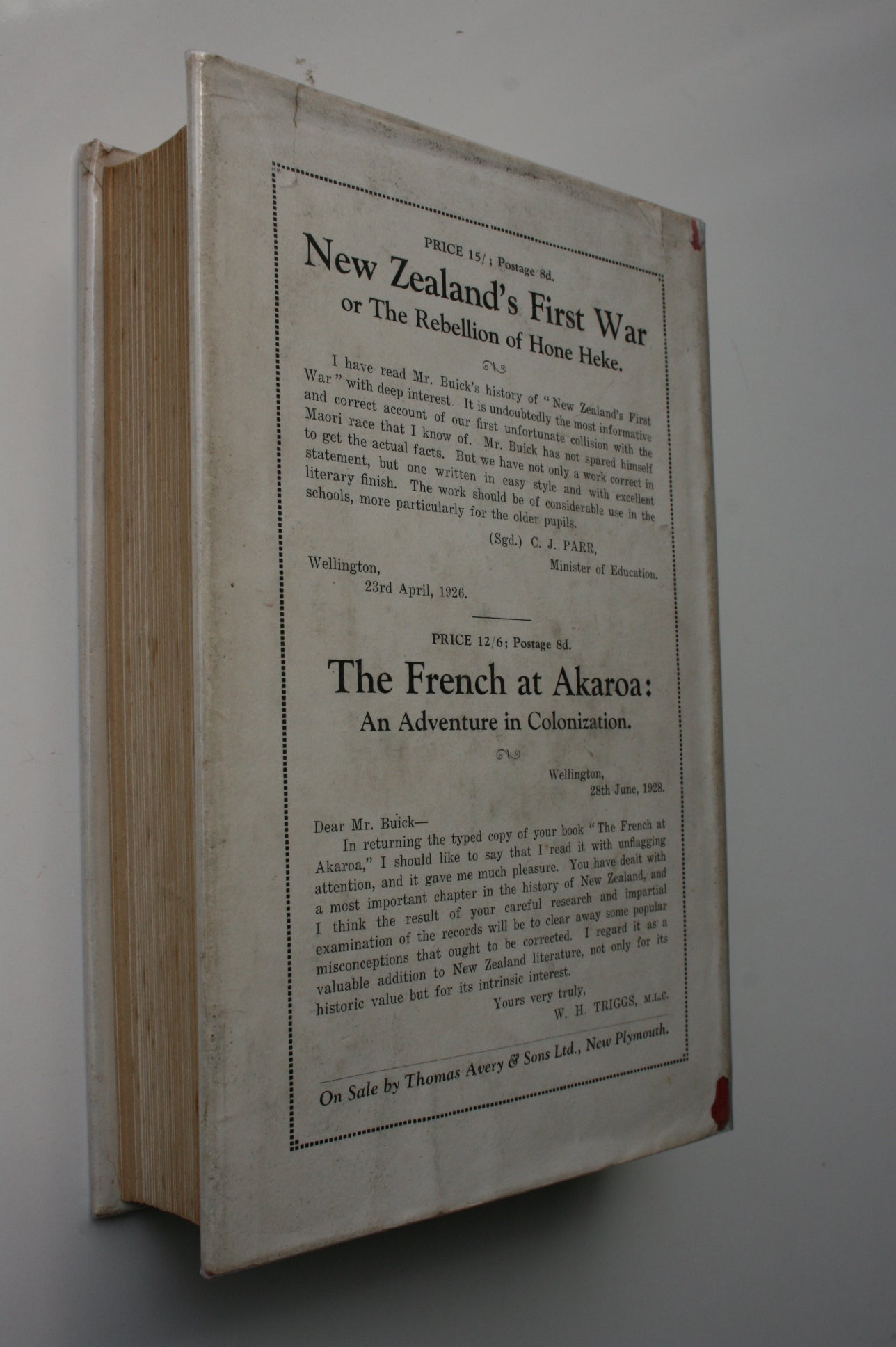 The Mystery of the Moa: New Zealand's Avian Giant by T. Lindsay Buick. 1931. FIRST EDITION. VERY SCARCE.