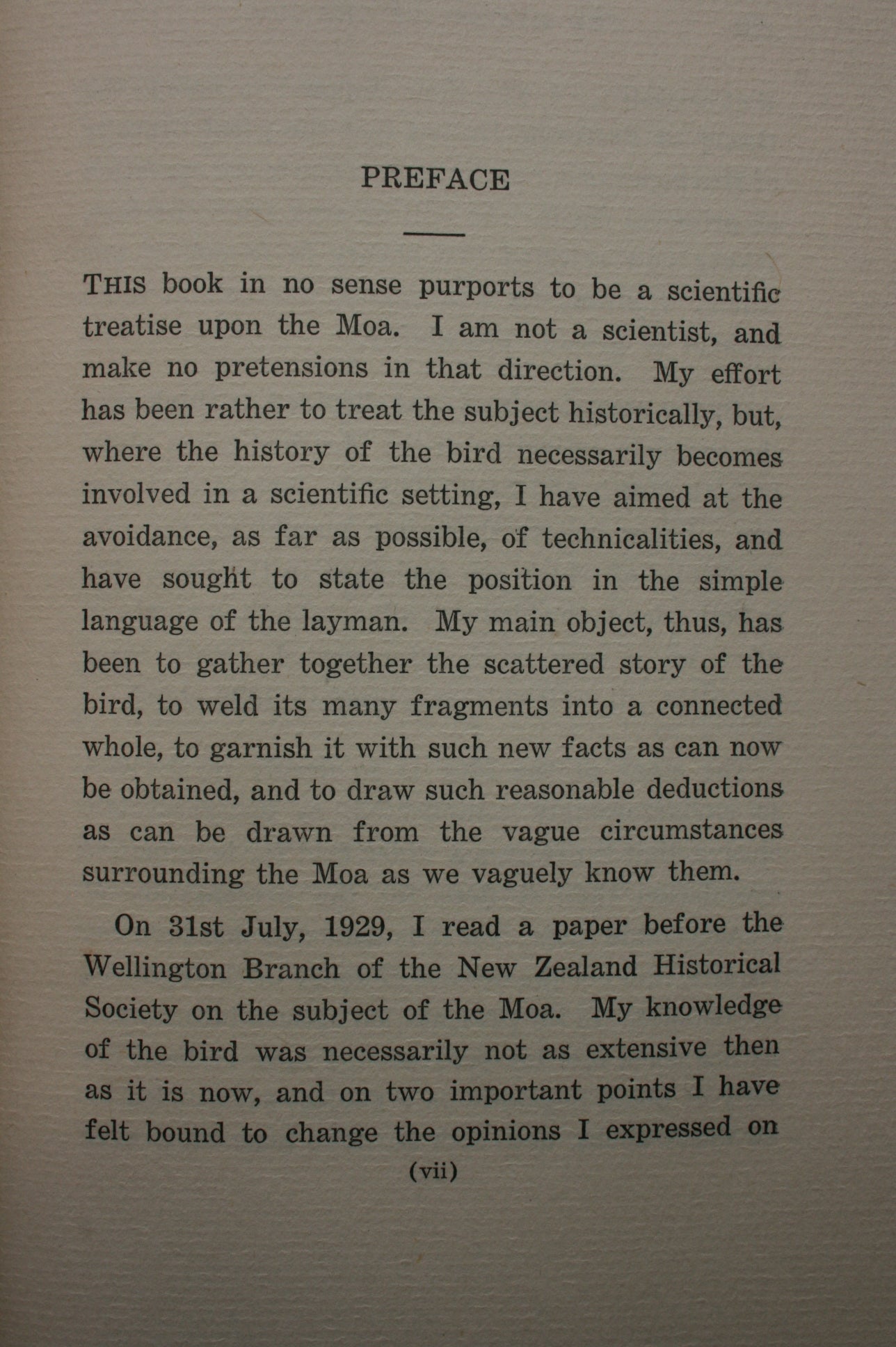 The Mystery of the Moa: New Zealand's Avian Giant by T. Lindsay Buick. 1931. FIRST EDITION. VERY SCARCE.