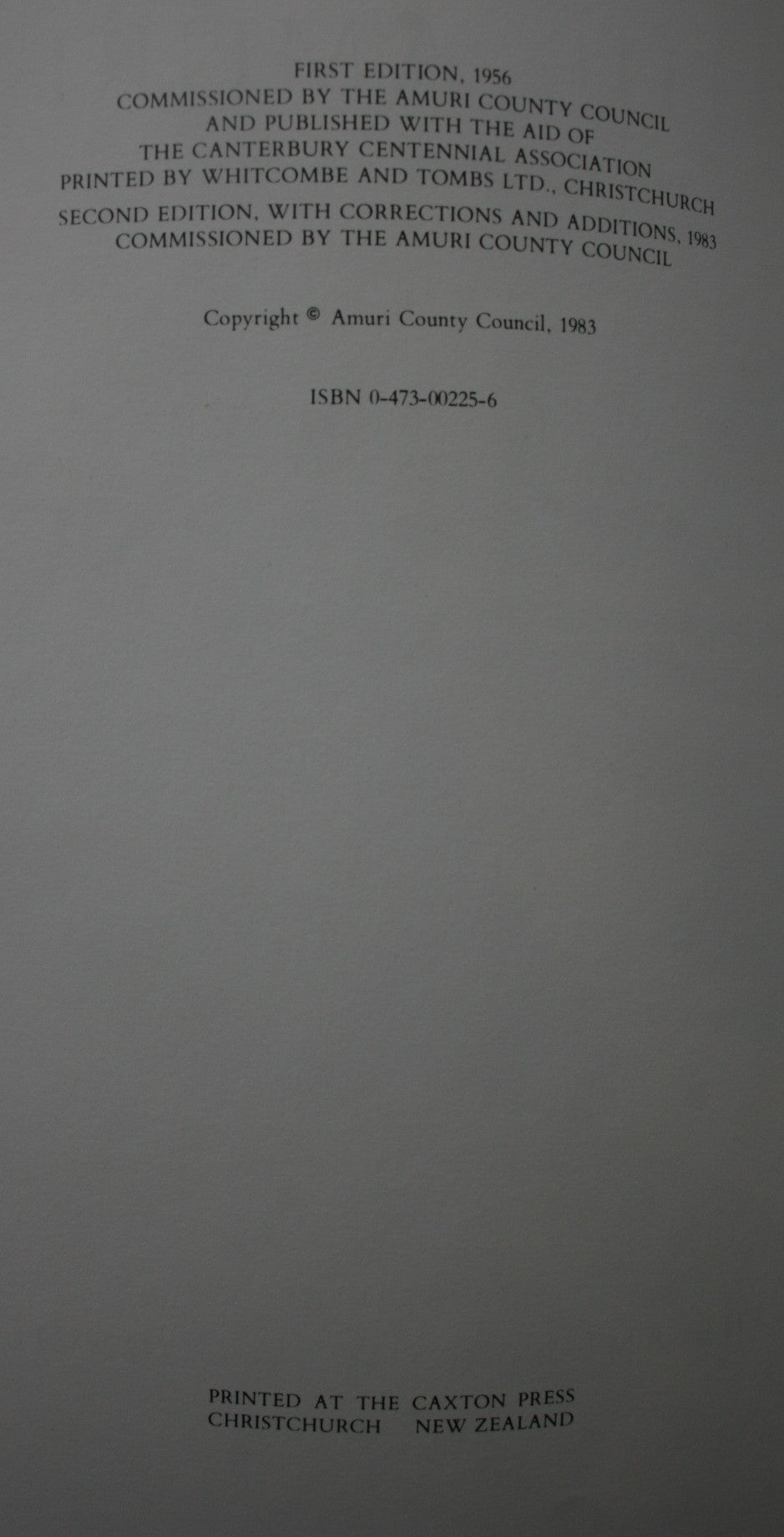 The Amuri A County History by W.J. Gardner.