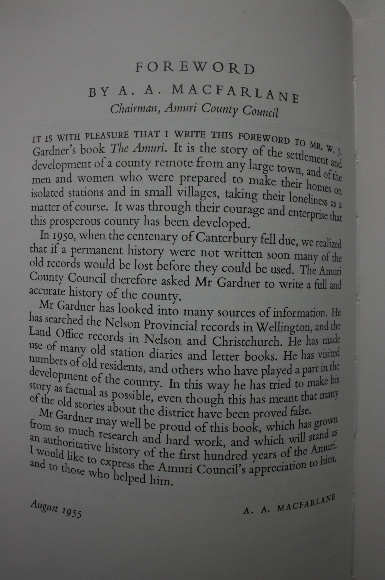 The Amuri A County History by W.J. Gardner.