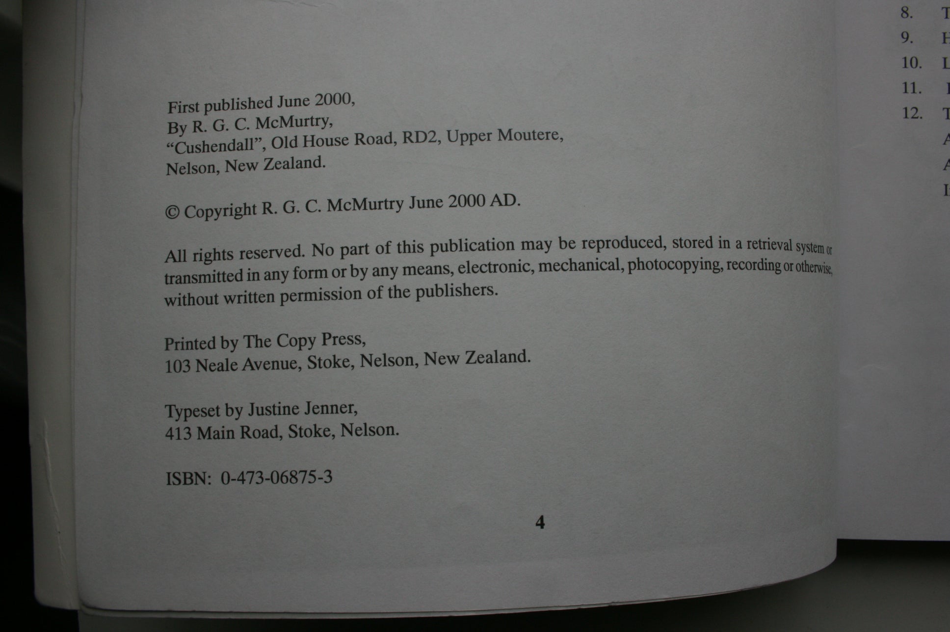 The Extended Community. Part II of the History of Upper Moutere. SIGNED BY AUTHOR George McMurtry. RARE.