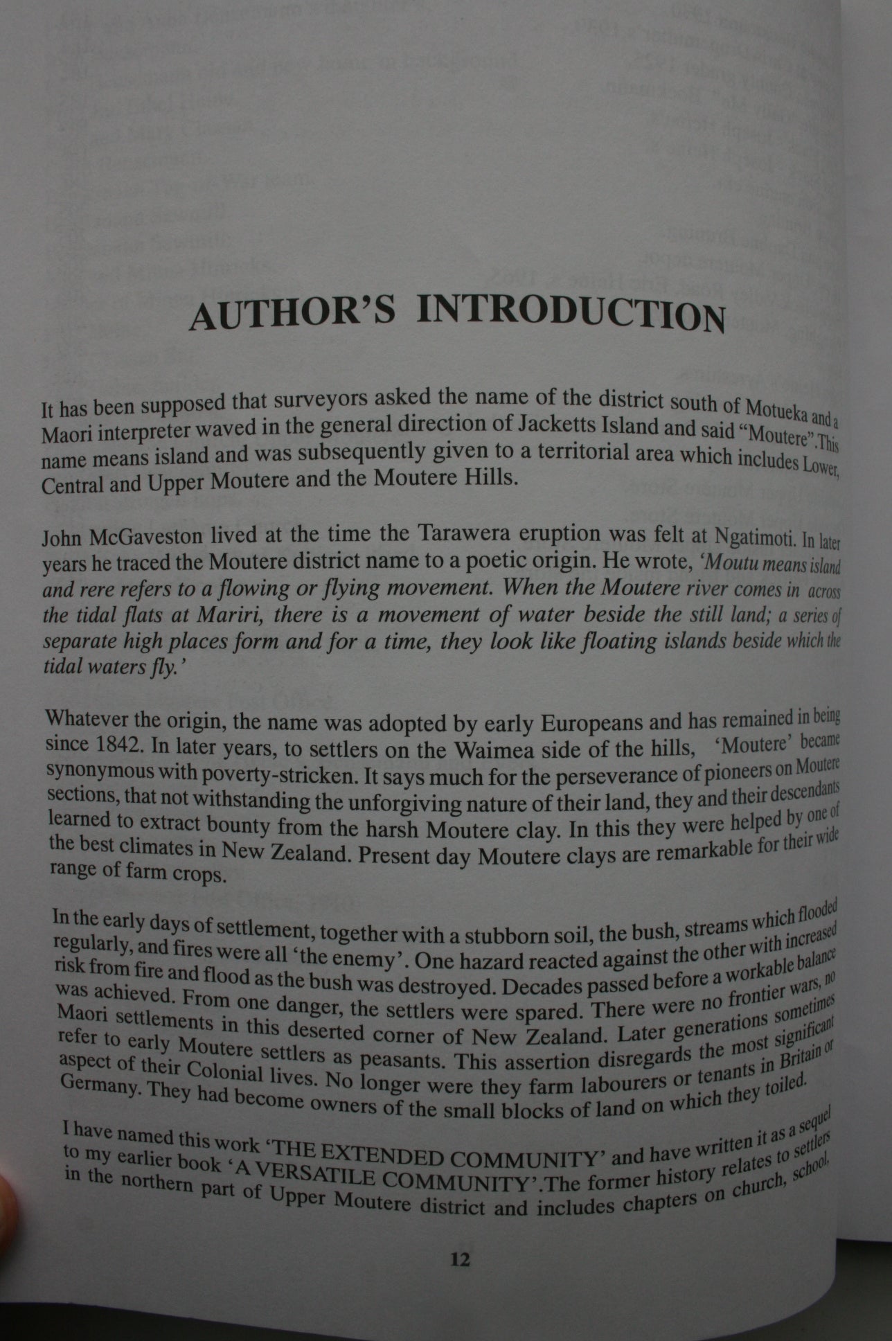 The Extended Community. Part II of the History of Upper Moutere. SIGNED BY AUTHOR George McMurtry. RARE.