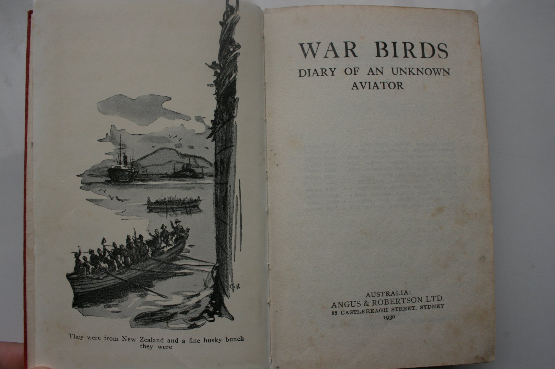 War Birds Diary of an Unknown Aviator. 1930.