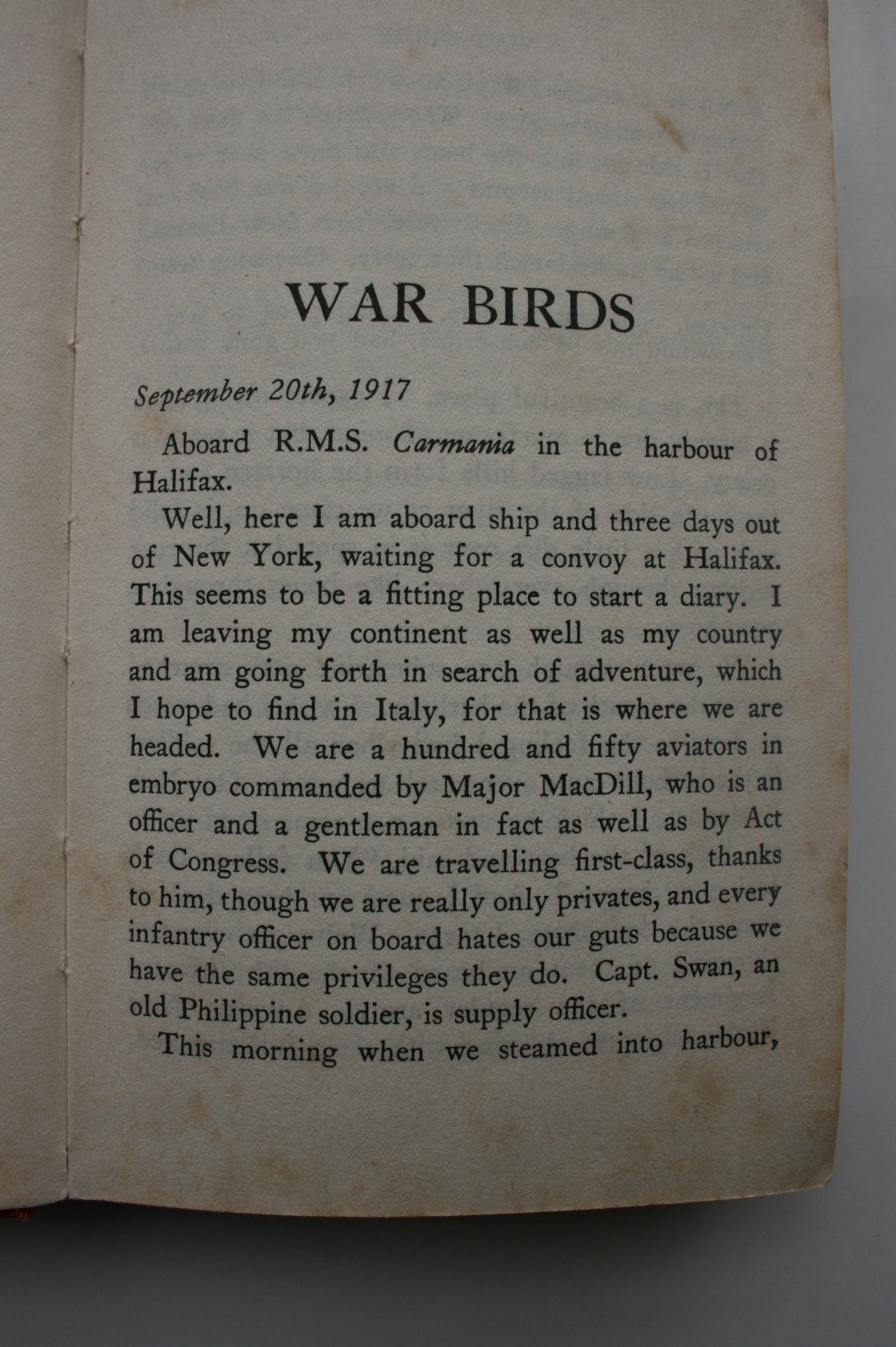 War Birds Diary of an Unknown Aviator. 1930.