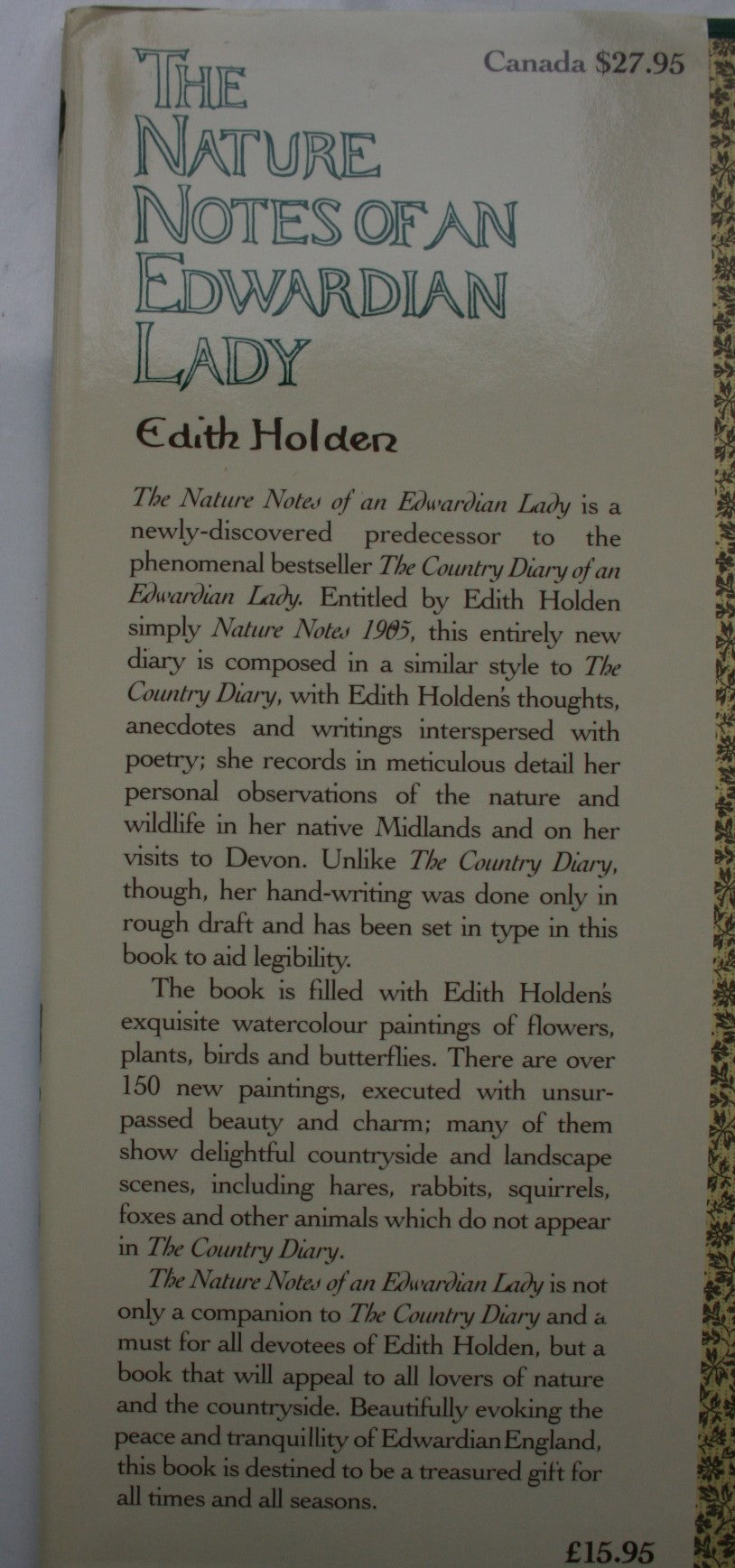 Edith Note The Nature Notes of an Edwardian Lady by Edith Holden. – Phoenix Books NZ