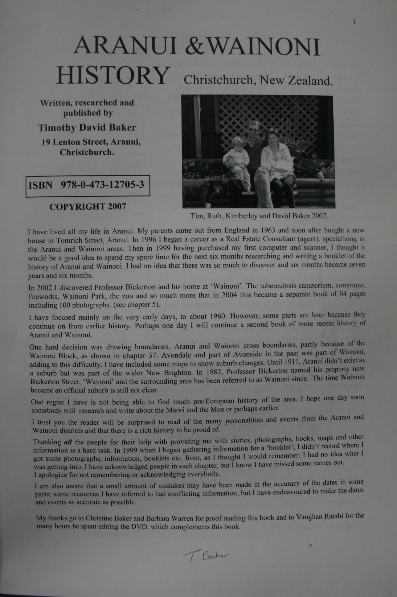 Aranui & Wainoni History - (book and dvd) by Tim Baker. VERY RARE