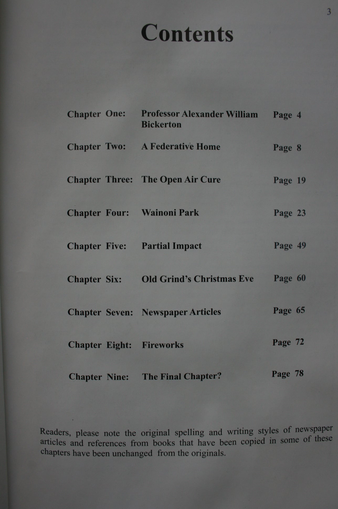 rofessor Bickerton's Wainoni by Timothy David Baker.