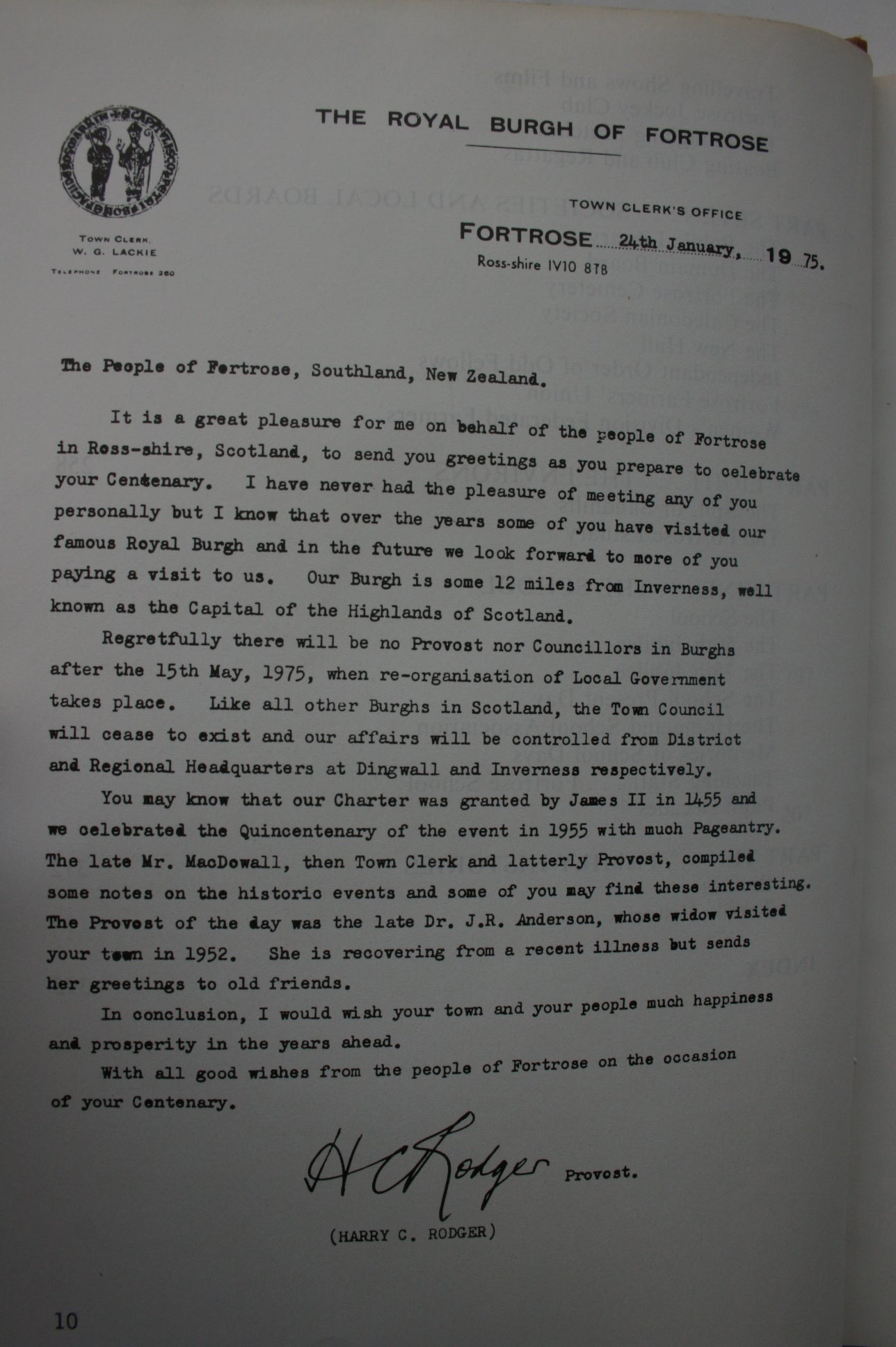 A History of Fortrose by Joan MacIntosh. 1975, First Edition.