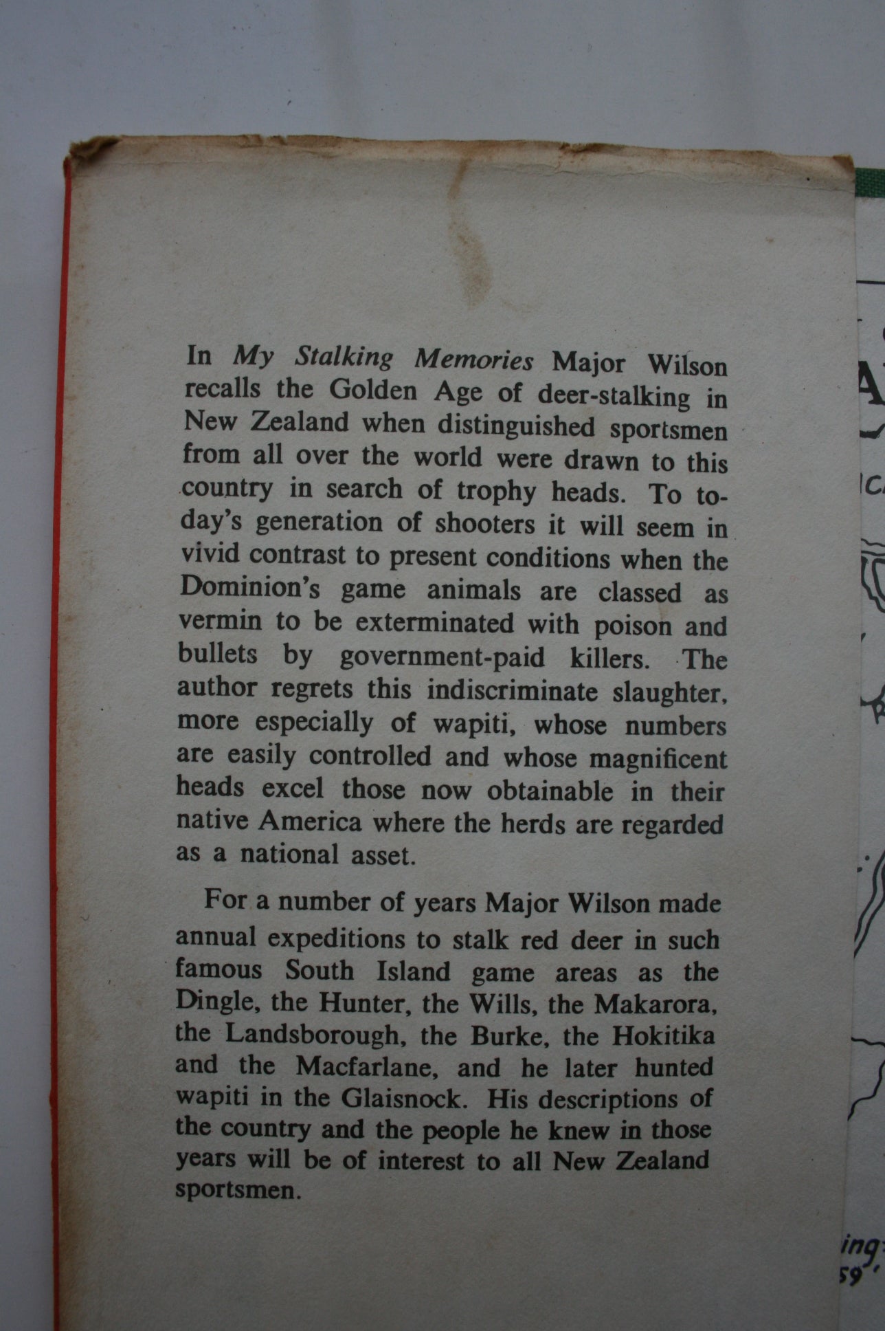 My Stalking Memories by Major R.A. Wilson. 1961, FIRST EDITION, FIRST PRINTING.