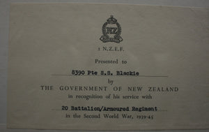 20 Battalion and Armoured Regiment. Official History of New Zealand in the Second World War 1939- 45 by D.J.C. Pringle and W.A. Glue.