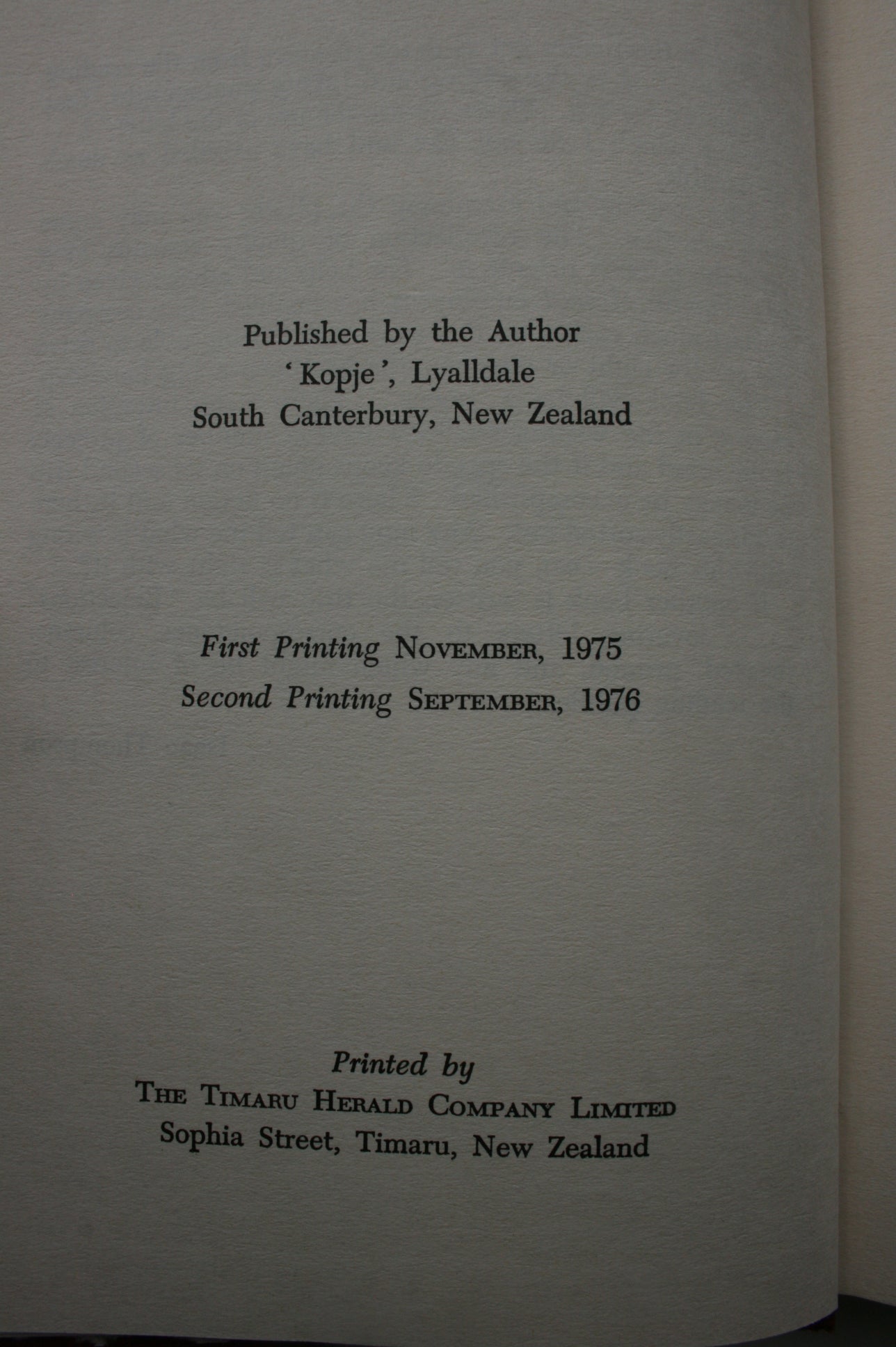 The Lyalldale Waltz: A Light-hearted Look at Rural Life about South Canterbury over the past Seventy Years. SIGNED BY AUTHOR.