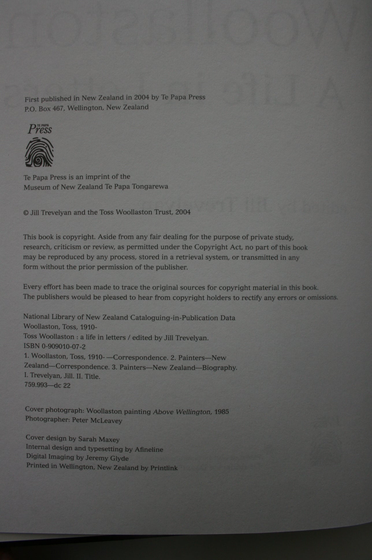 Toss Woollaston A Life in Letters Edited by Jill Trevelyan.