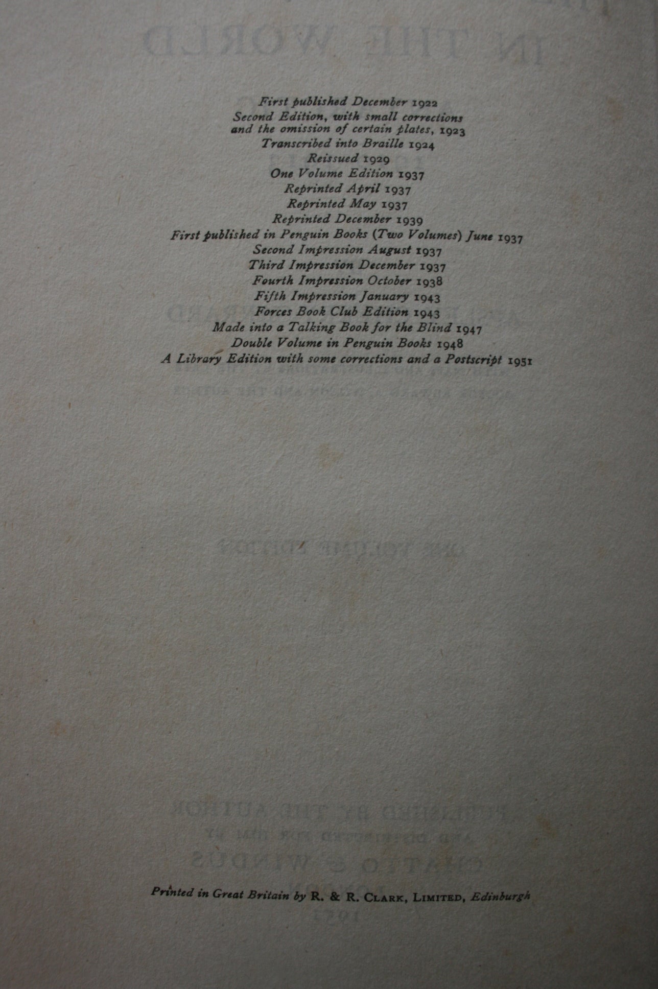 The Worst Journey in the World Antarctic 1910-1913 by Apsley Cherry-Garrard. With maps, and illustrations by the late Doctor Edward A. Wilson and the author.