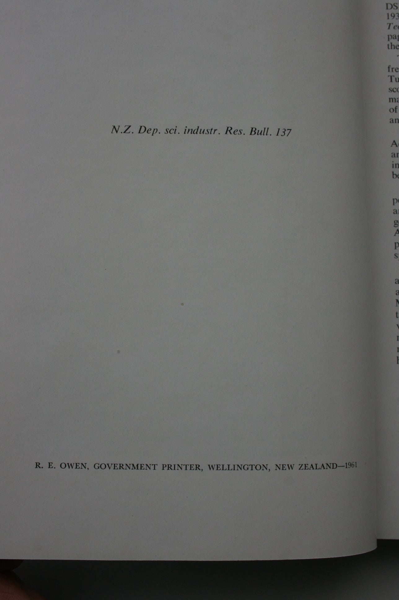 Little Barrier Island (Hauturu) New Zealand Department of Scientific and Industrial Research Bulletin 137. W N Hamilton