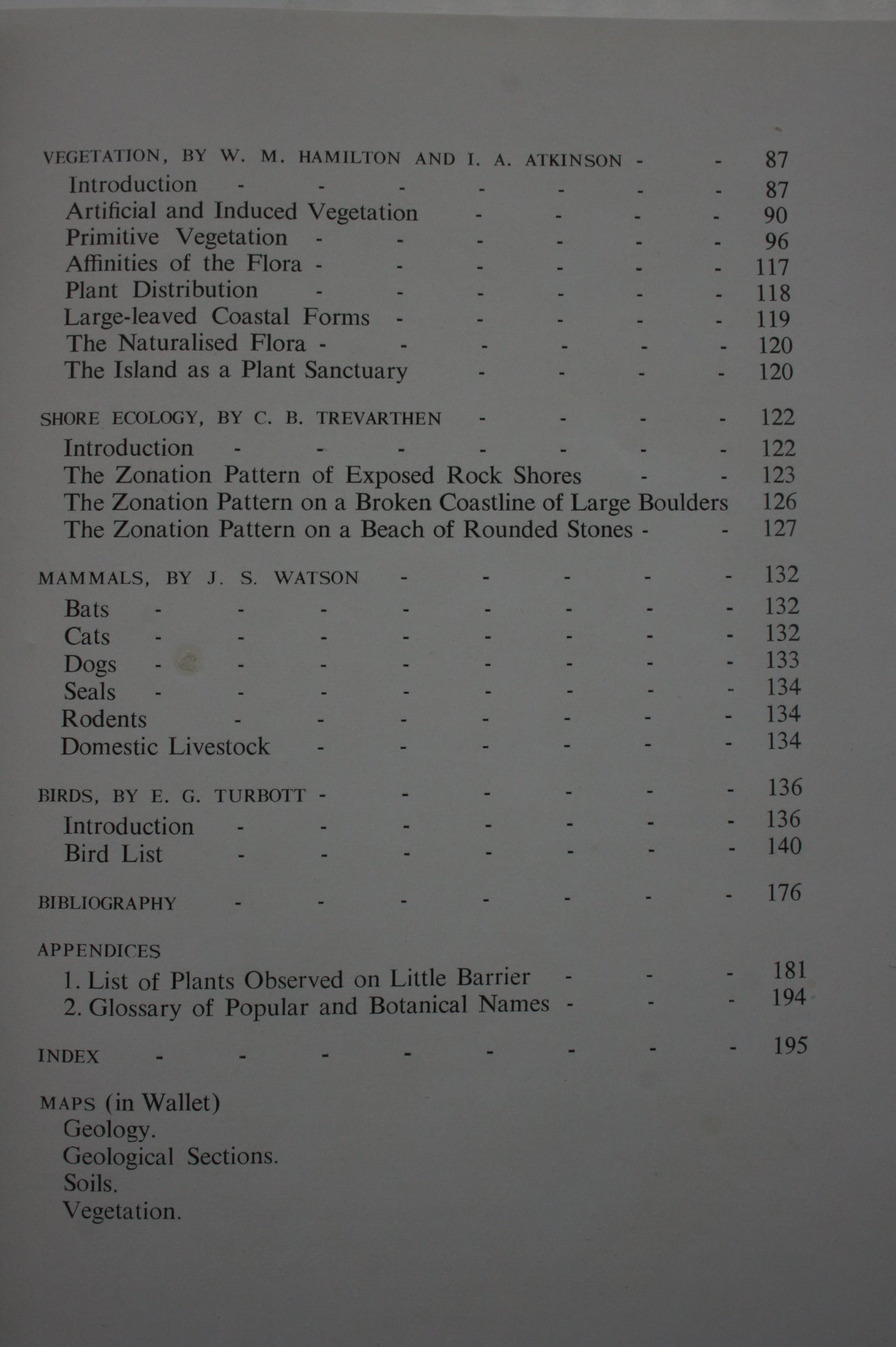 Little Barrier Island (Hauturu) New Zealand Department of Scientific and Industrial Research Bulletin 137. W N Hamilton
