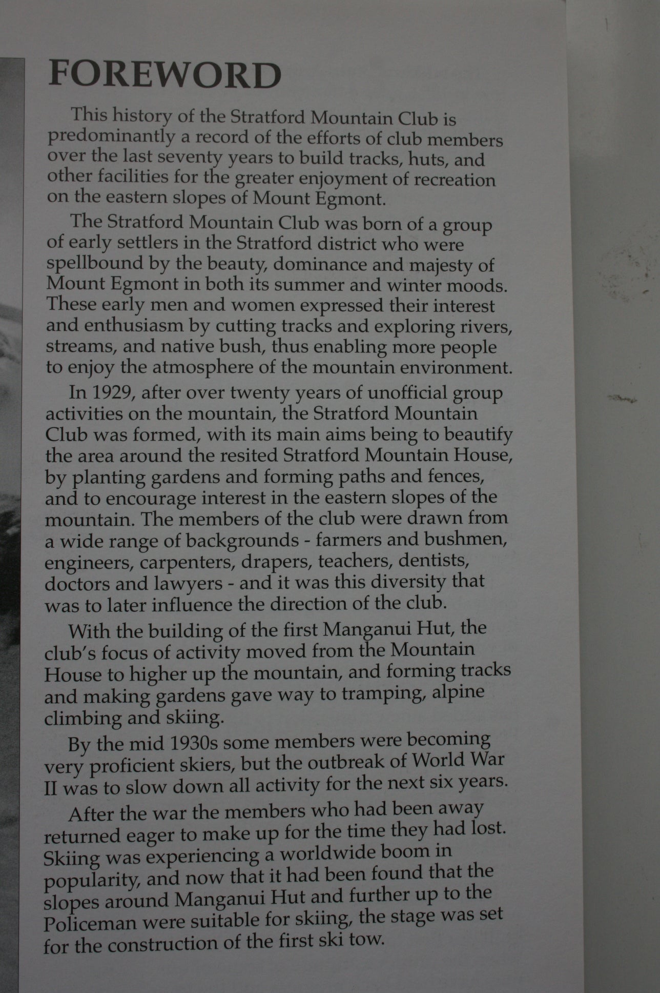 Manganui: A History of the Stratford Mountain Club