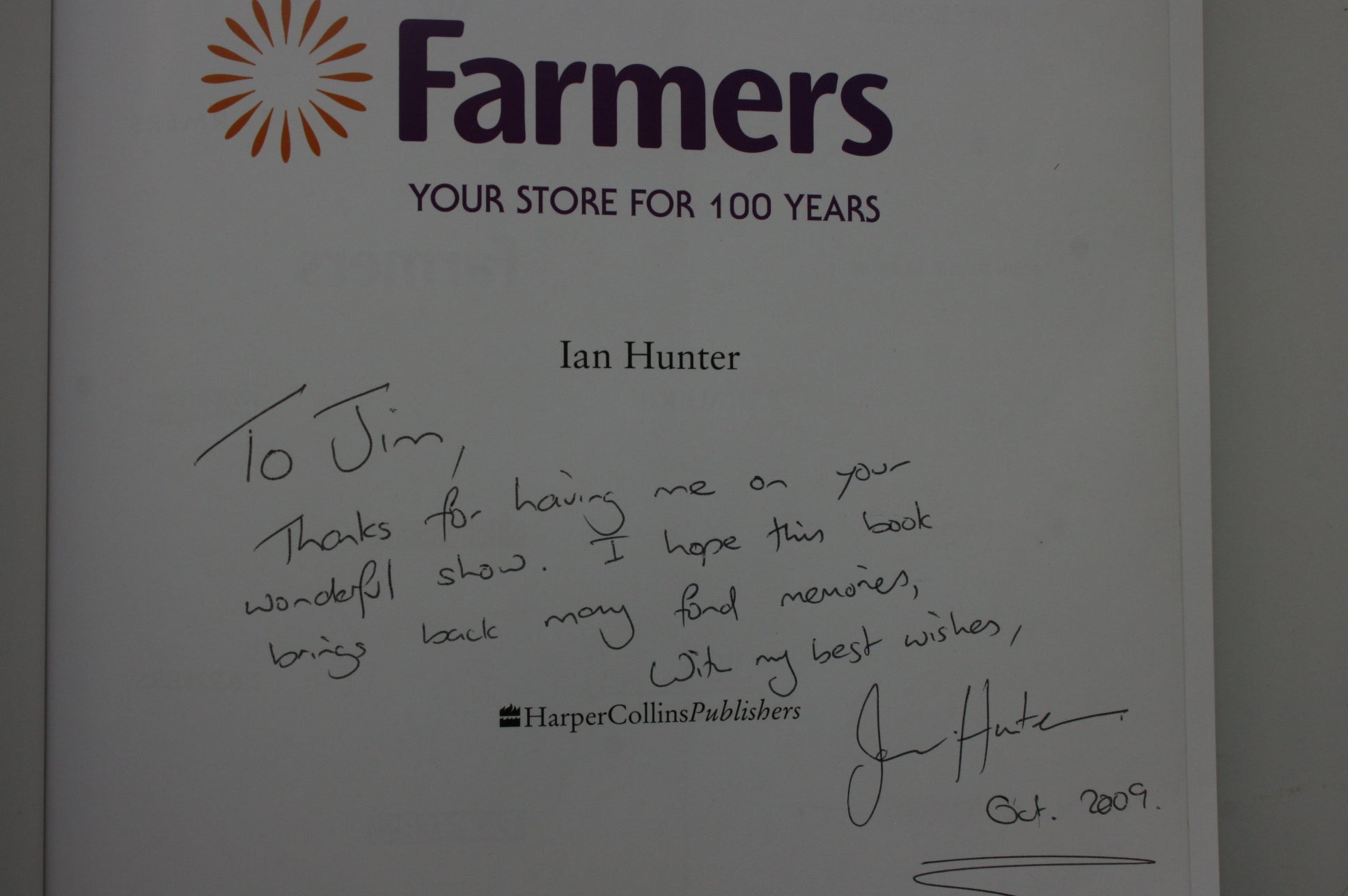 Farmers: Your Store For 100 Years. SIGNED.