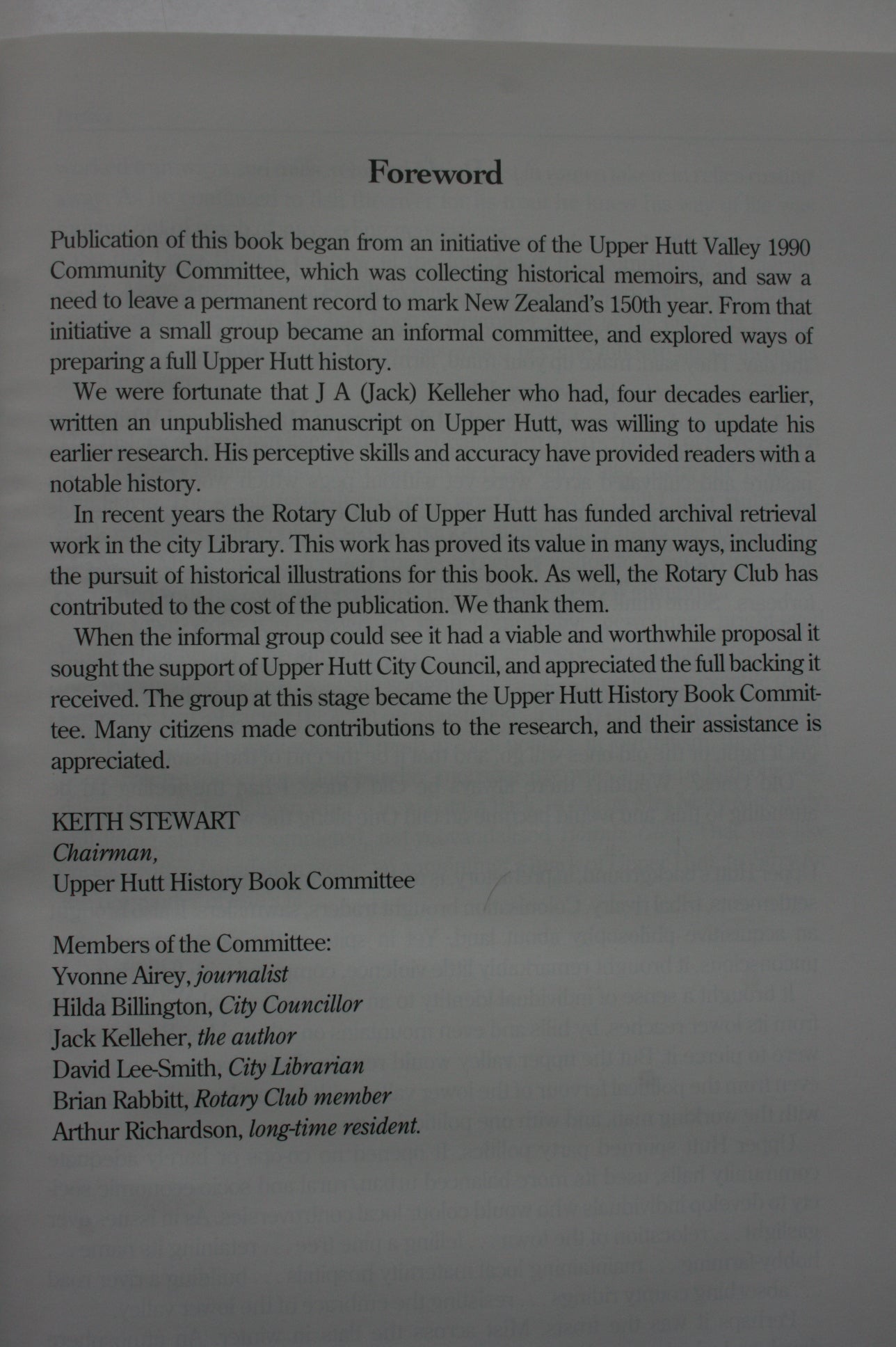 Upper Hutt The History by J A Kelleher. SIGNED BY AUTHOR