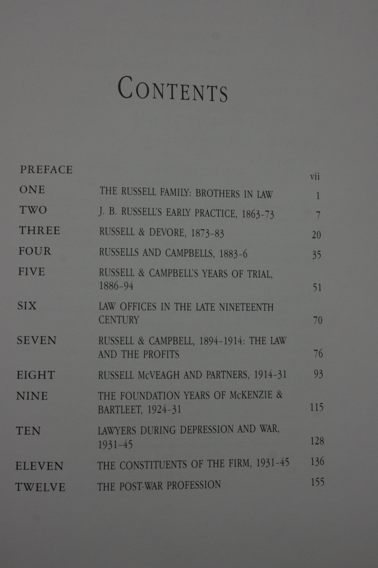 The Making of Russell McVeagh The First 125 Years of the Practice of Russell McVeagh McKenzie Bartleet & Co. 1863-1988 by R C J Stone.