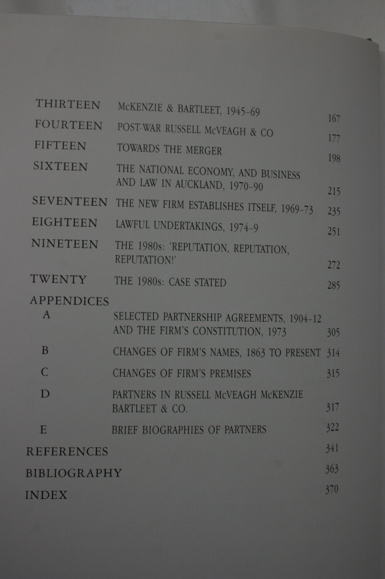 The Making of Russell McVeagh The First 125 Years of the Practice of Russell McVeagh McKenzie Bartleet & Co. 1863-1988 by R C J Stone.