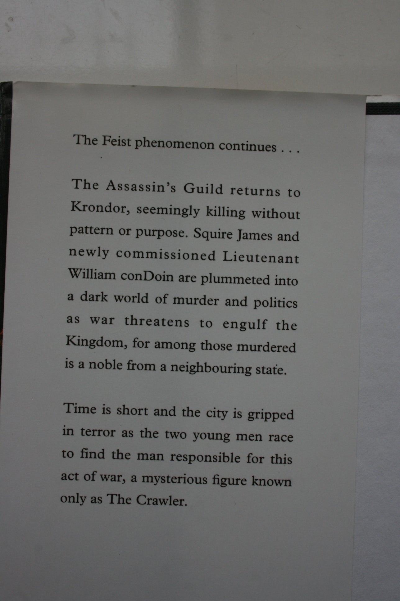 Krondor The Assassins (The Riftwar Legacy, Book 2) By Raymond E. Feist.