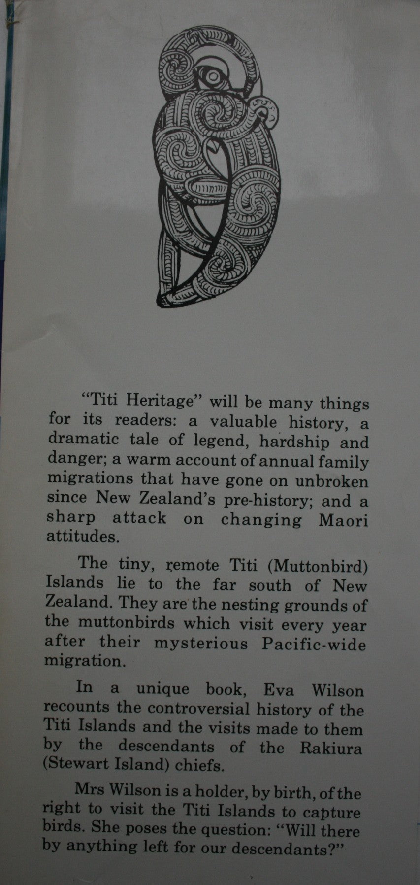 Titi Heritage: The Story of the Muttonbird Islands by Eva Wilson.