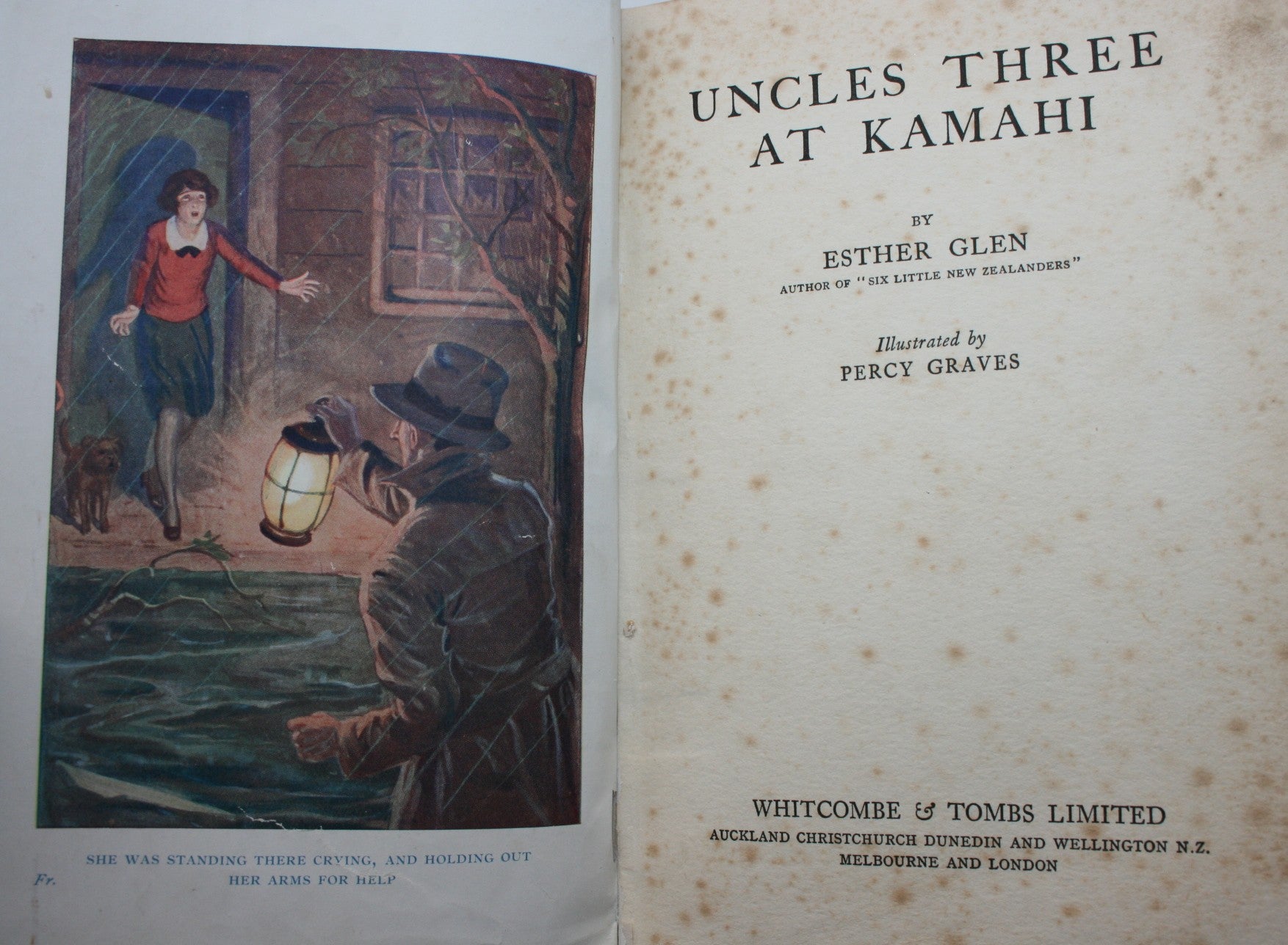 Uncles Three at Kamahi by Esther Glen. Illustrated by Percy Graves. 1926, first edition.