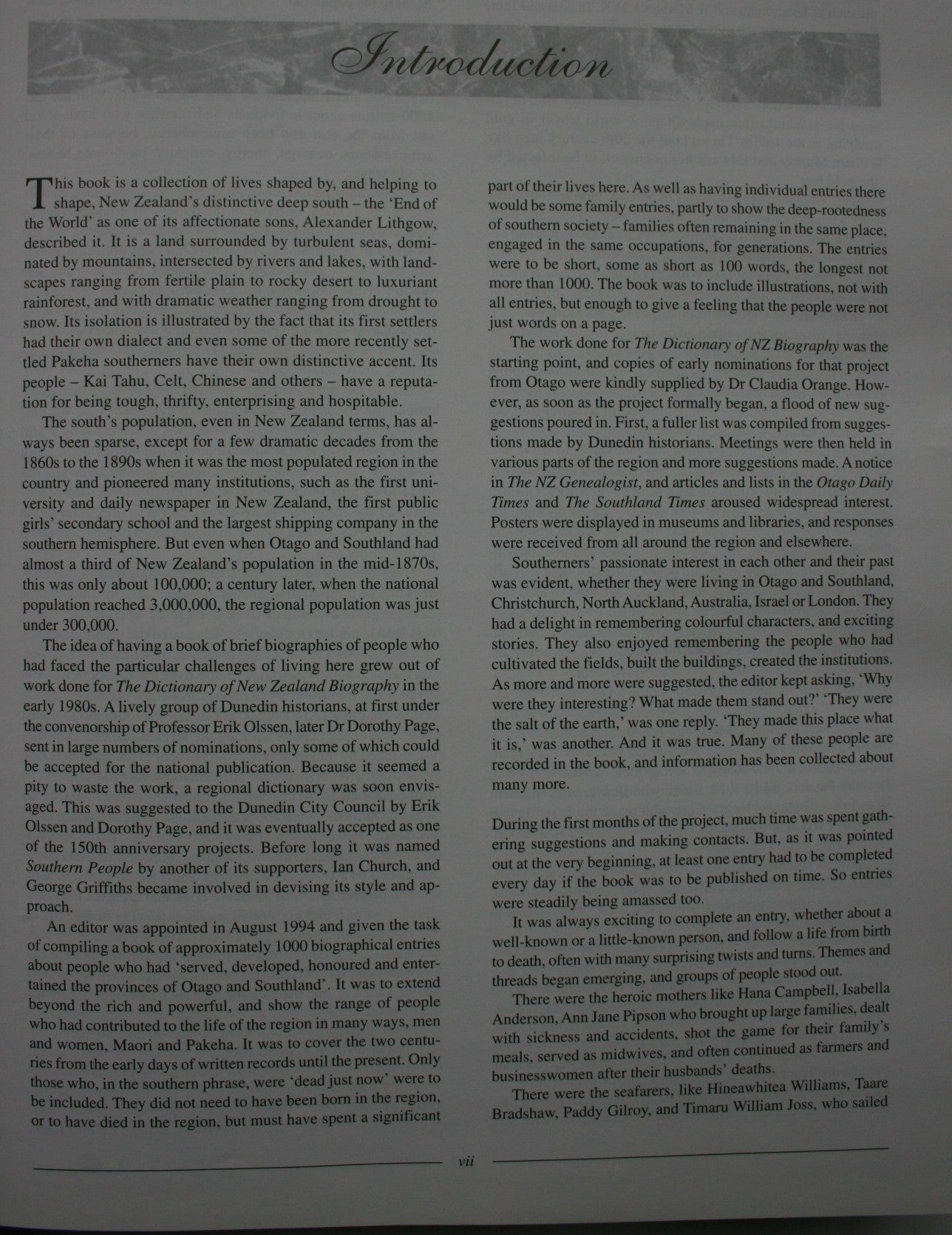 Southern People a Dictionary of Otago Southland Biography by Jane Thomson (ed.).