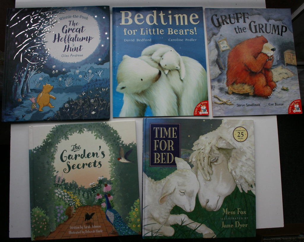 Banana box of children's picture books.