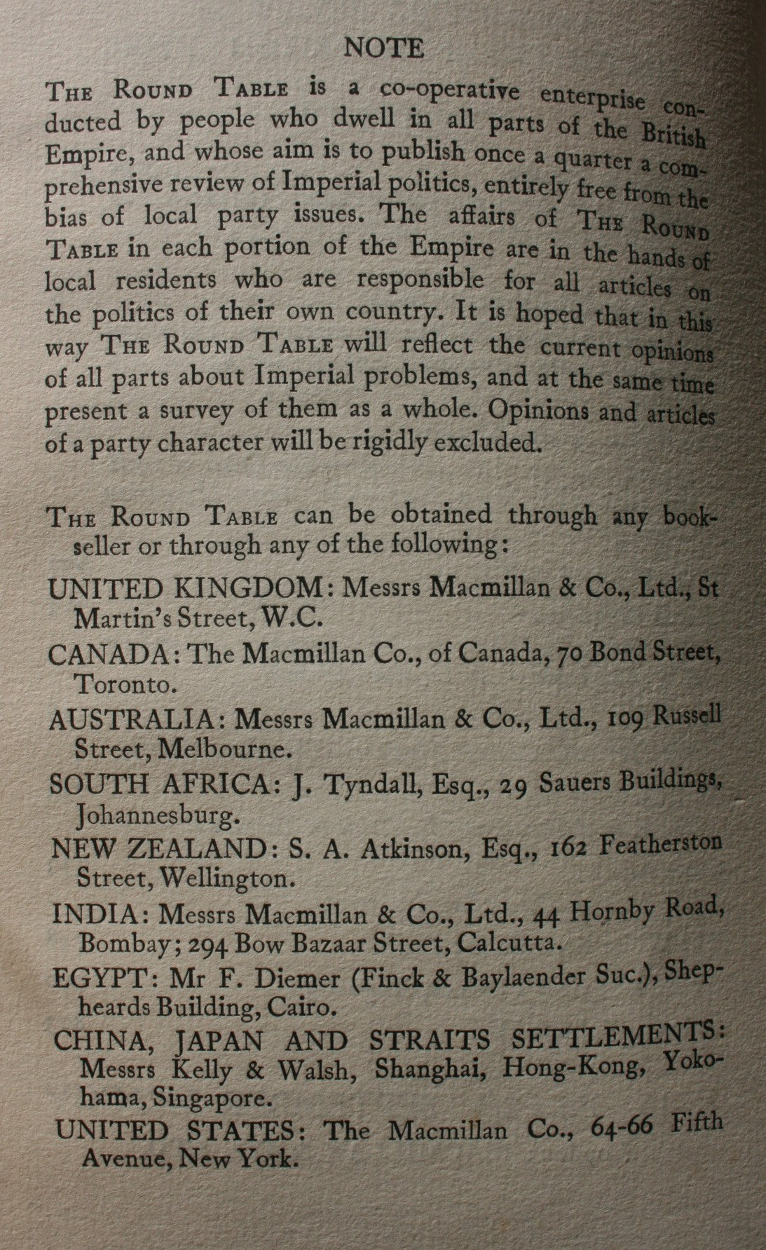 The Round Table. A Quarterly Review of the Politics of the British Empire. Special War Number. September, MCMXIV, No. 16.